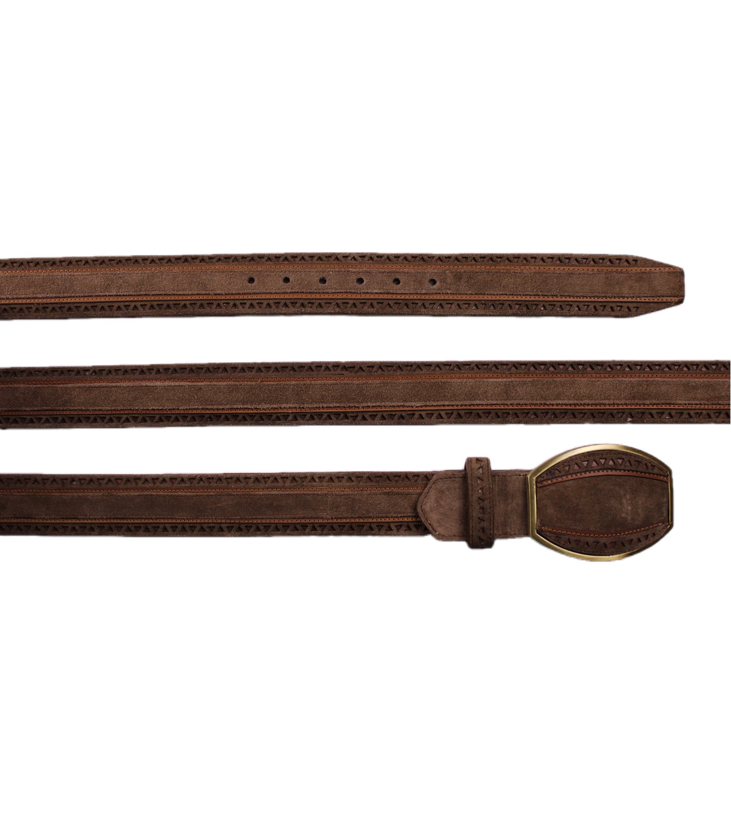 Los Altos L. Brown Suede Leather Belt