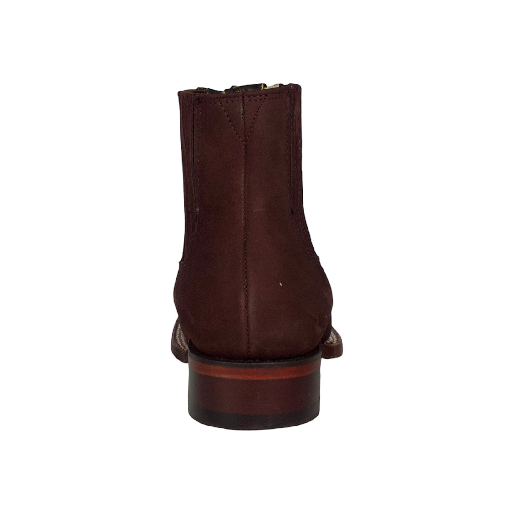 Los Altos Nobuck Burgundy 82B6306 Square Toe Ankle Boot