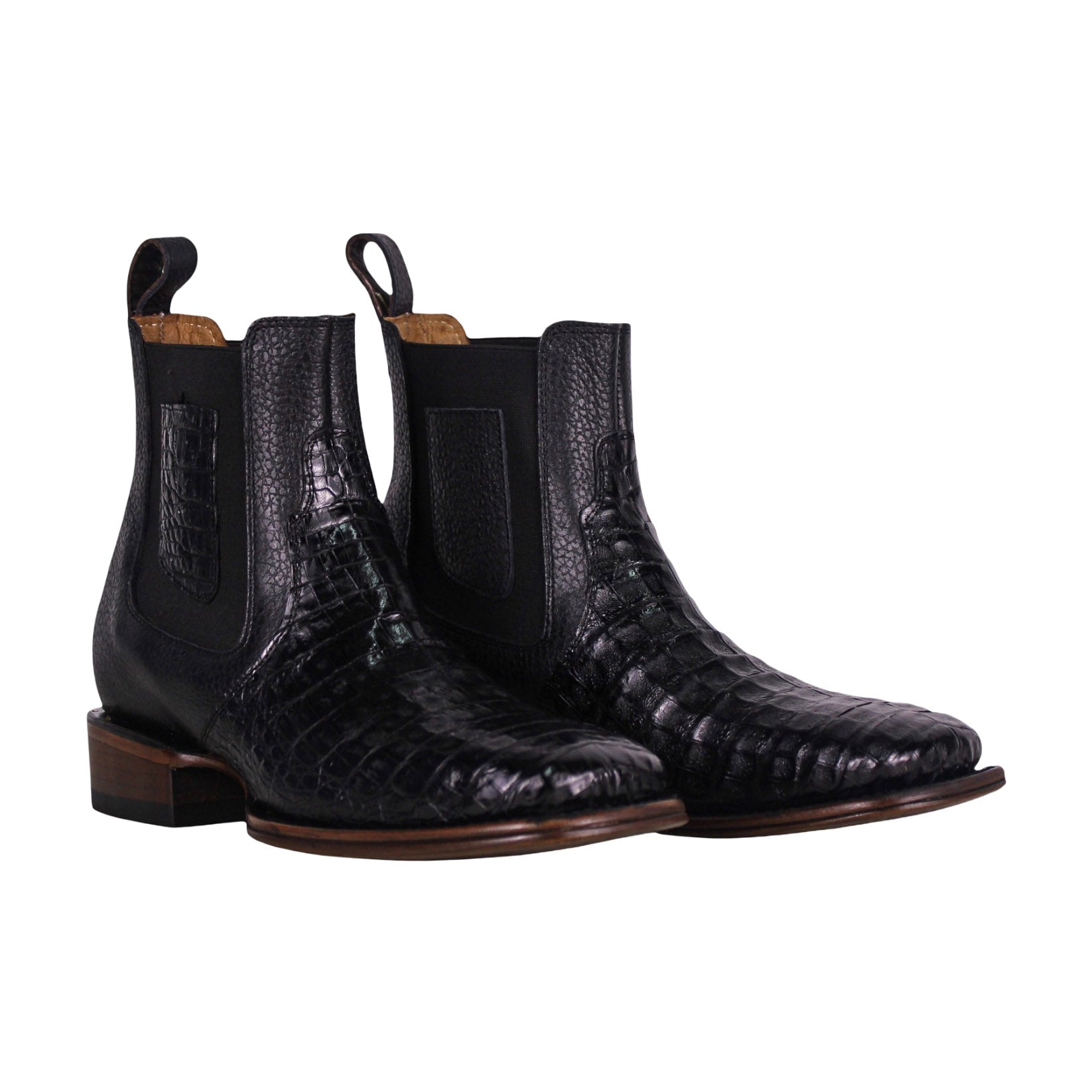 Cerrito MN Caiman Square Toe Ankle Boot IST097C Black