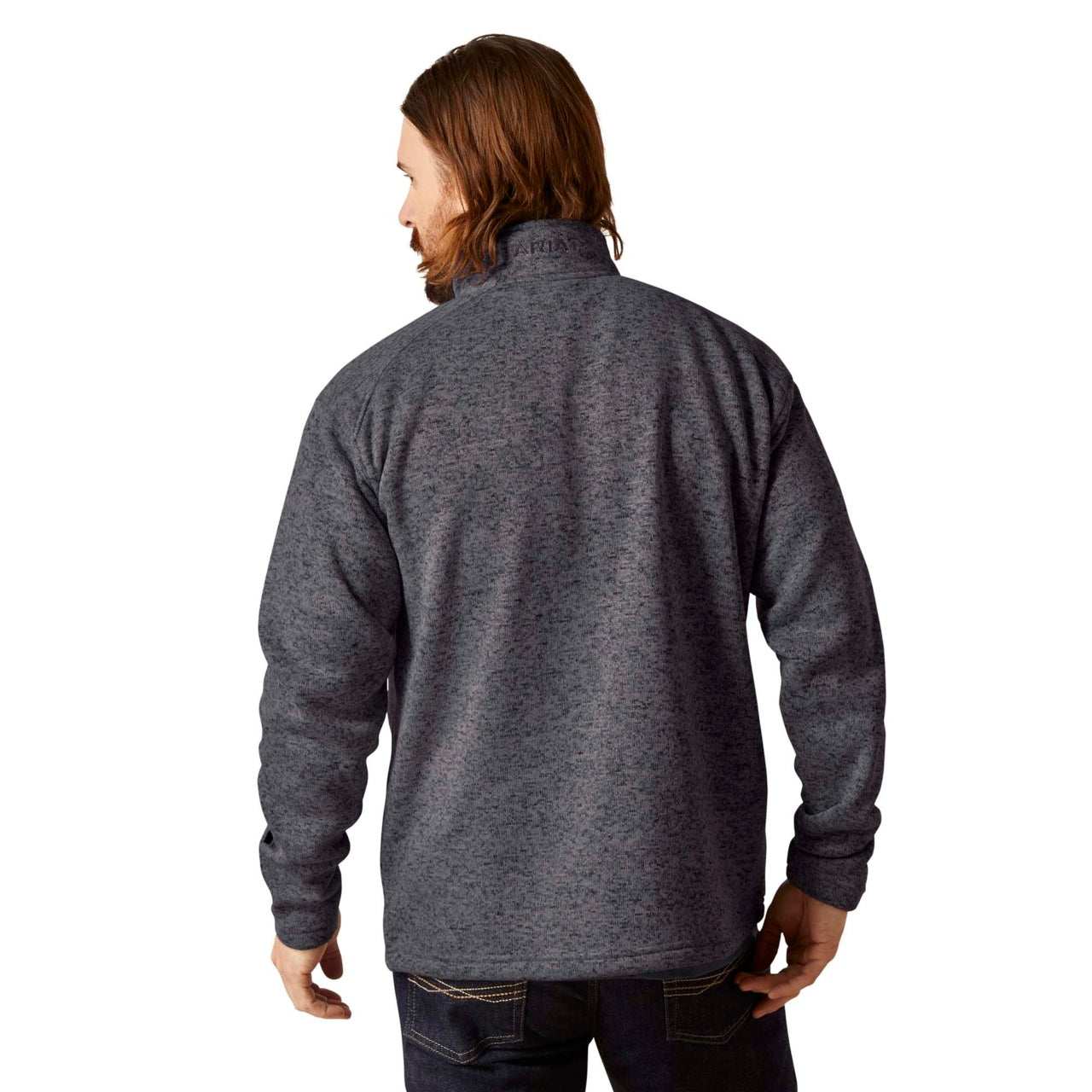Ariat Men Caldwell Logo 1/4 Zip Sweater GRY 10073711