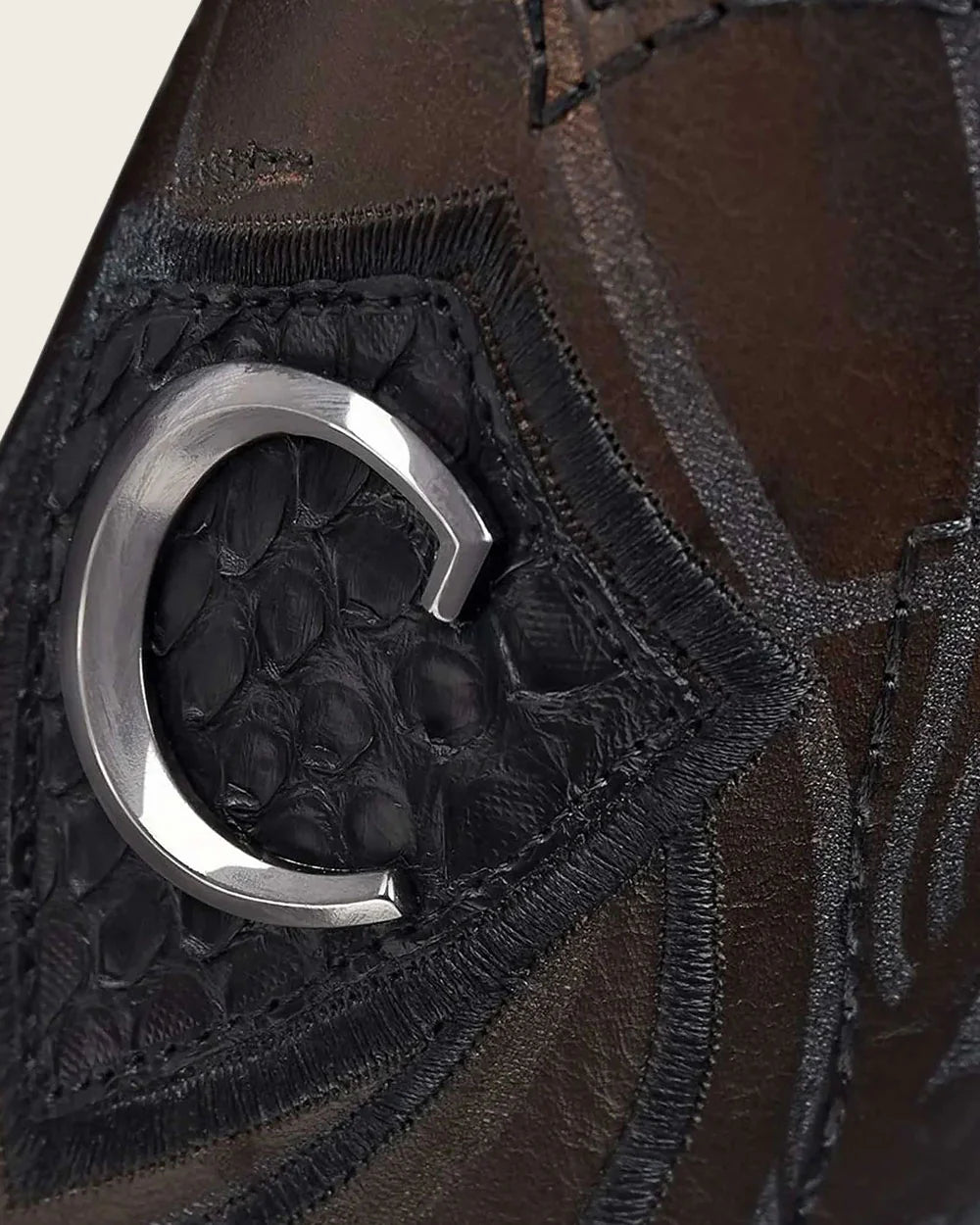 Cuadra MN Python Narrow Square Toe Boot 1J1NPH Black