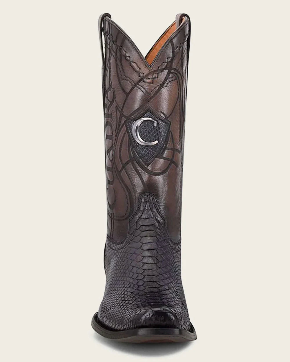 Cuadra MN Python Narrow Square Toe Boot 1J1NPH Black