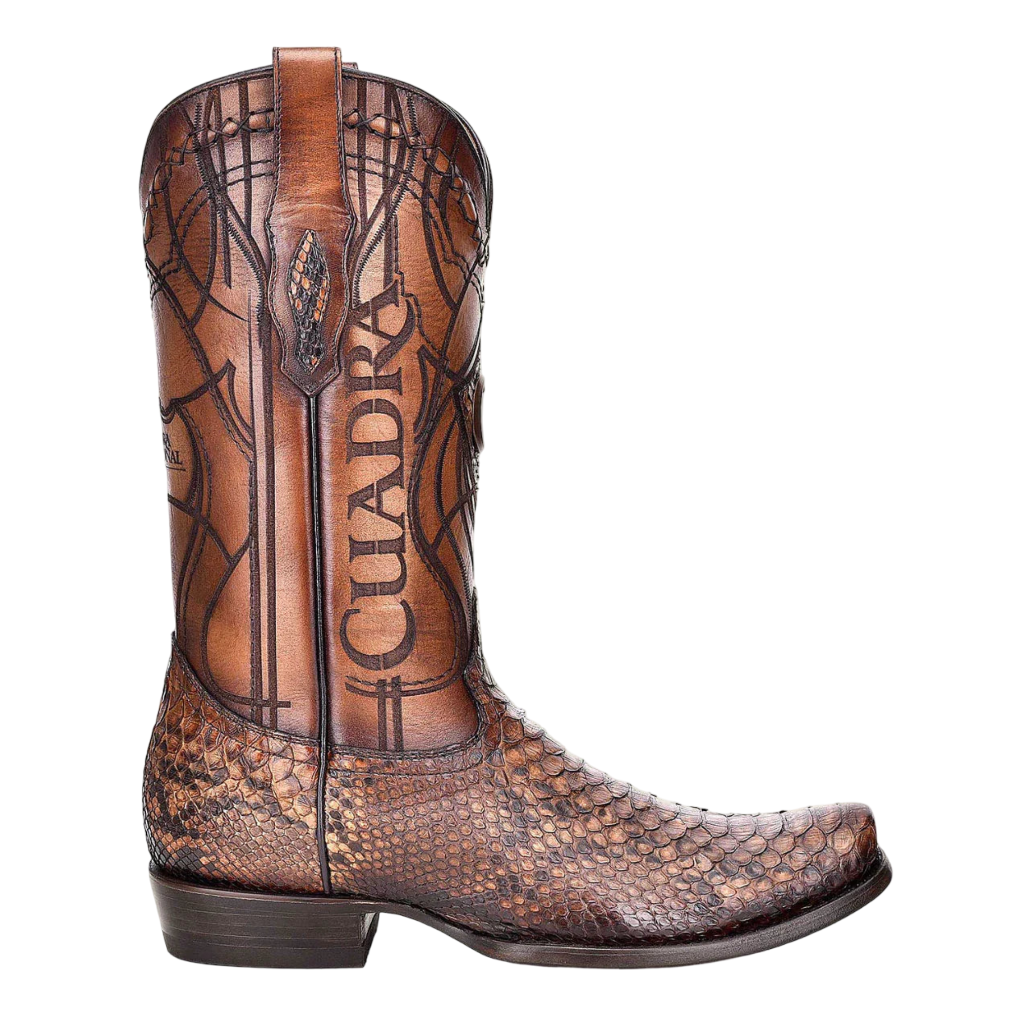 Cuadra MN Python Narrow Square Toe Boot 1J1NPH Brown