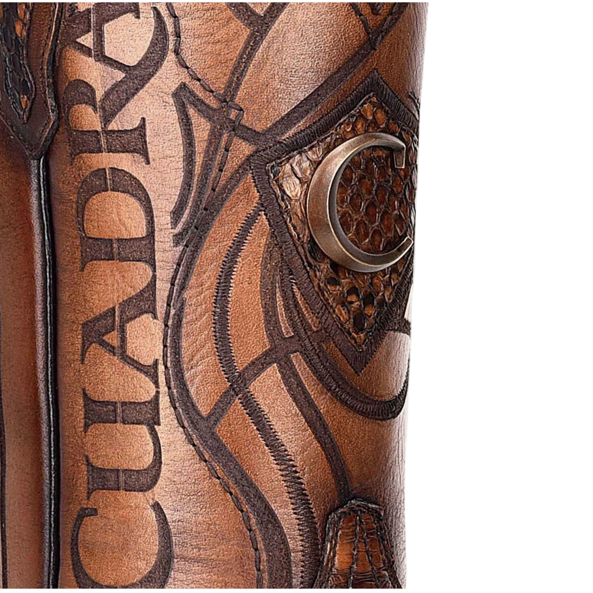 Cuadra MN Python Narrow Square Toe Boot 1J1NPH Brown