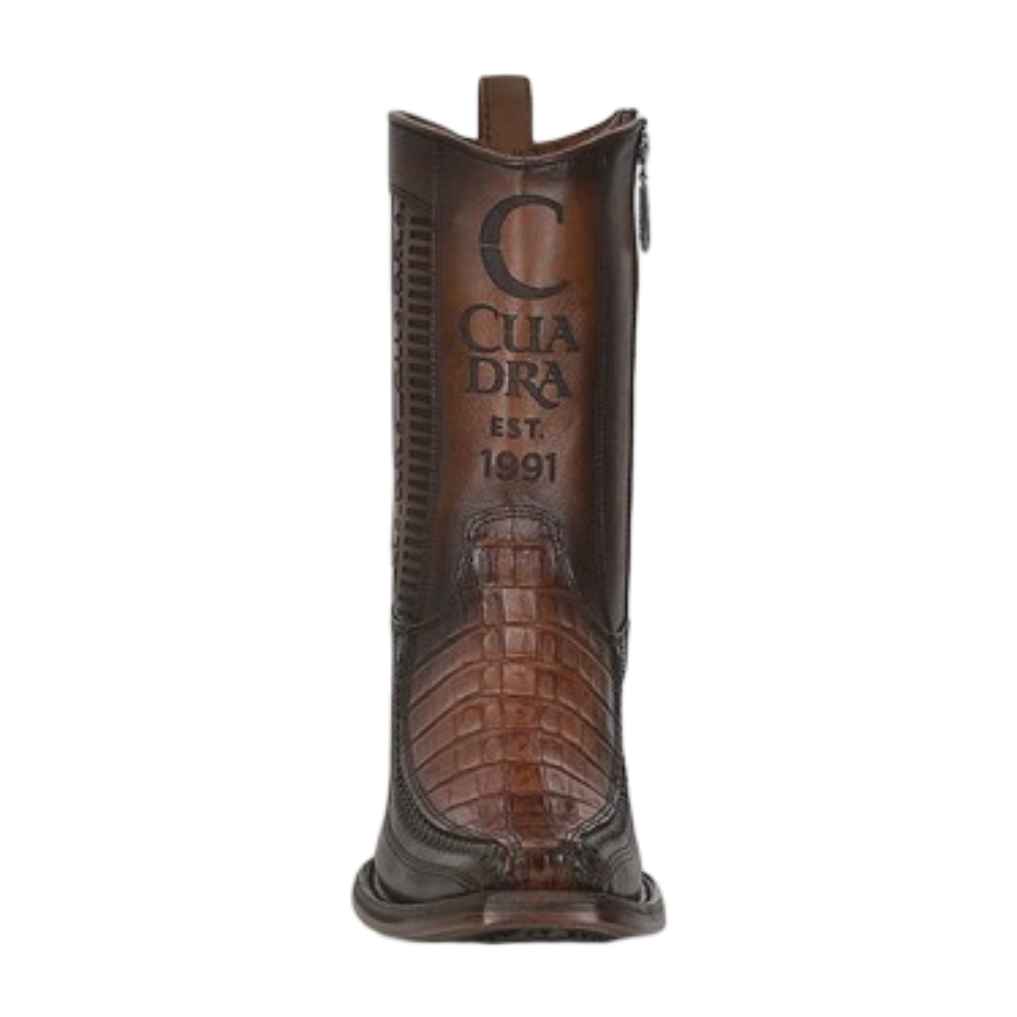Cuadra Men Engraved Caiman Belly Round Toe Boot 1J2KFY Brown