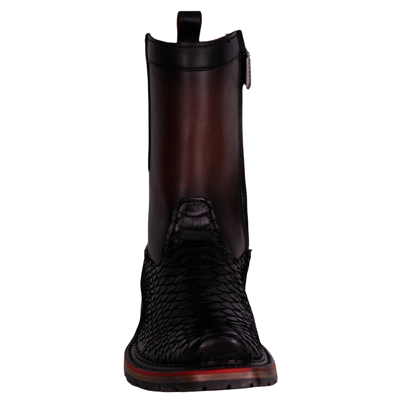 Cuadra Men Python Narrow Square Toe Boot 1J2VPH Black