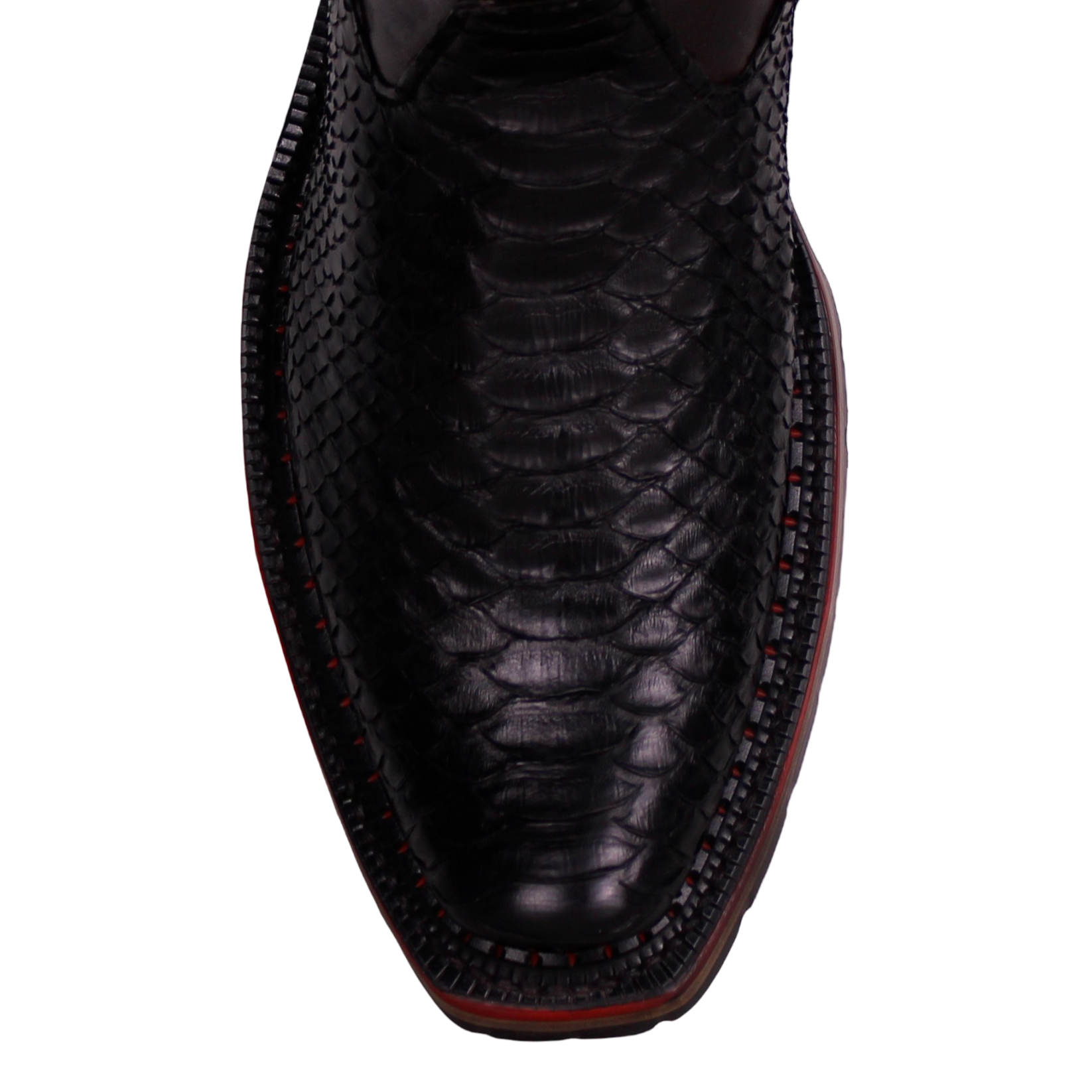 Cuadra Men Python Narrow Square Toe Boot 1J2VPH Black