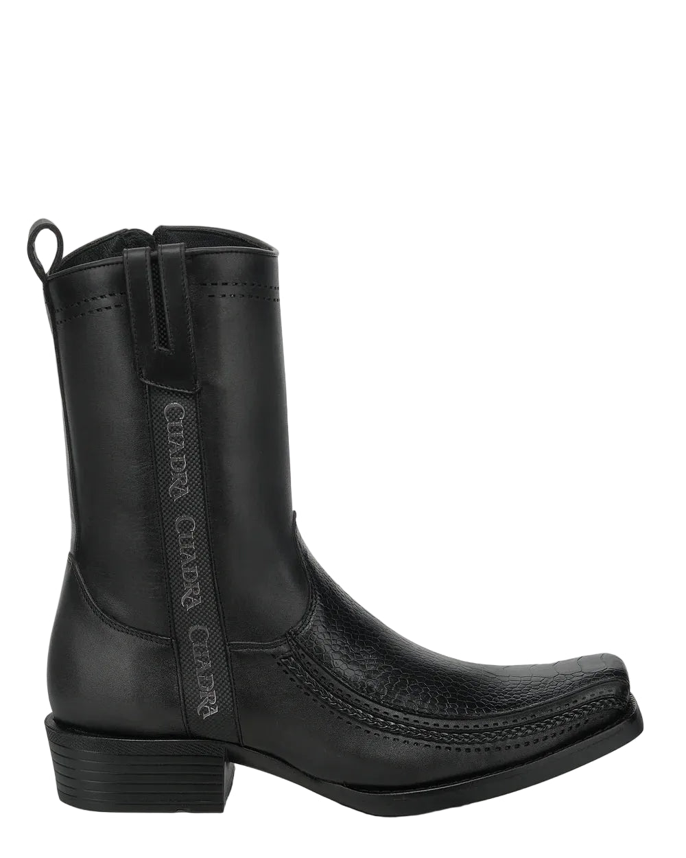 Cuadra Men Ostrich Leg Narrow Square Toe Boot 1J4JAP Black