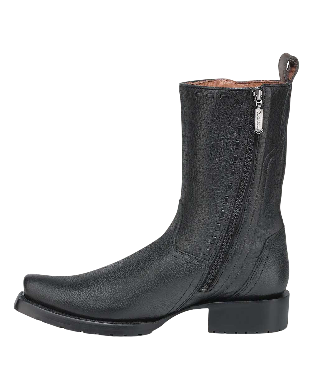 Cuadra MN Urban Engraved Zipper Narrow Sq Toe Boot 1J3NRS Black