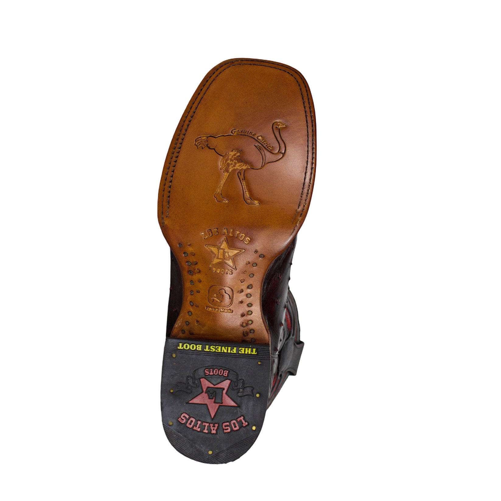Los Altos Men Black Cherry Ostrich Square Toe 8220318 Boots