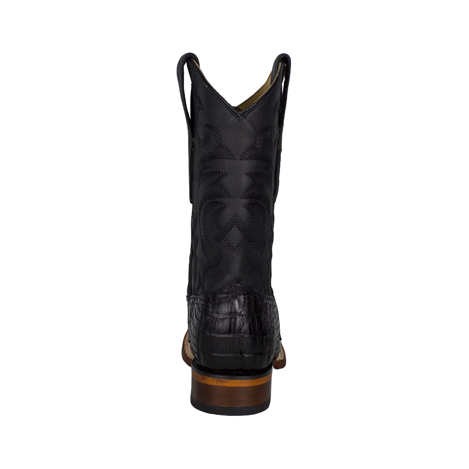 Los Altos Men Caiman Tail Black 8220105 Square Toe Boot