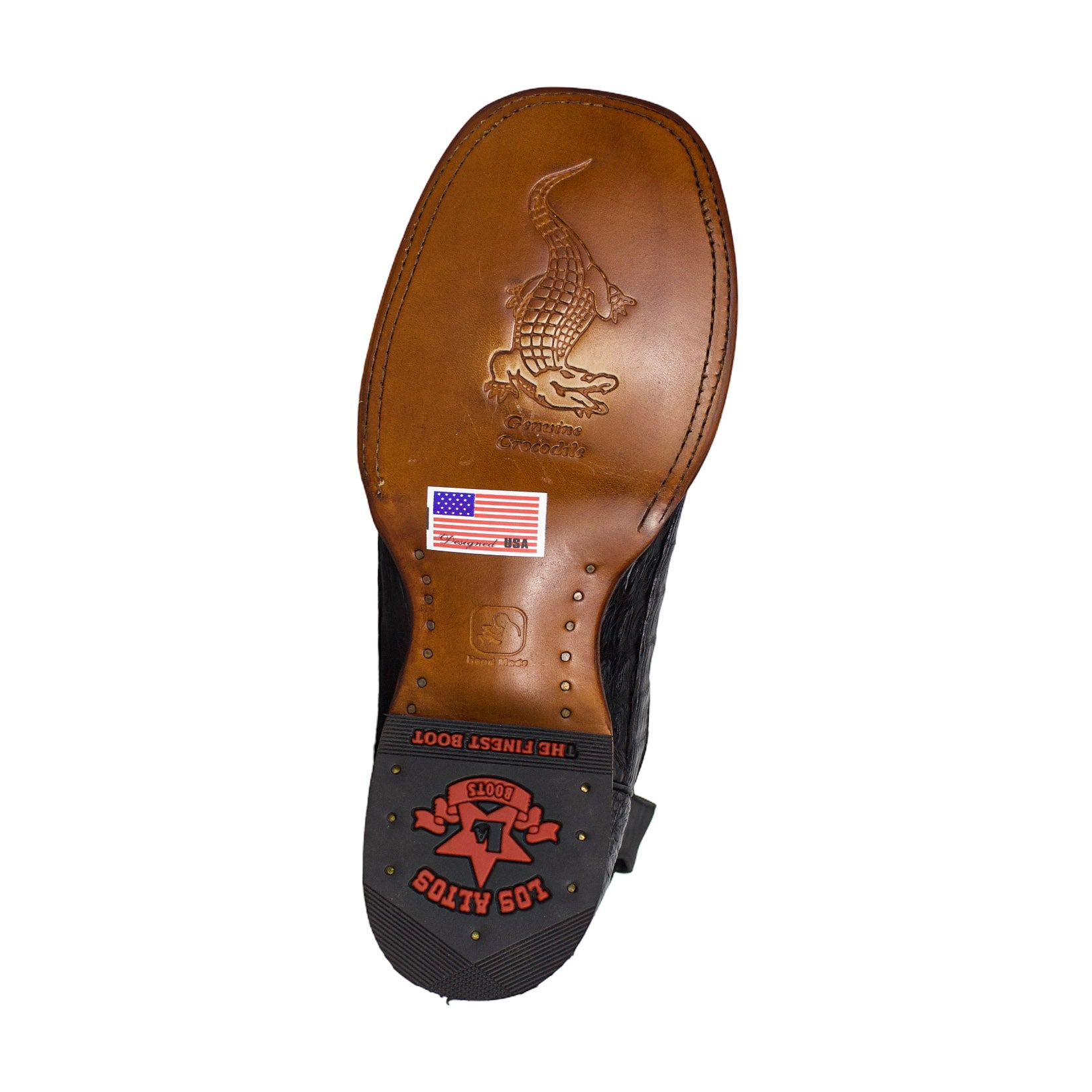 Los Altos Men Caiman Tail Black 8220105 Square Toe Boot