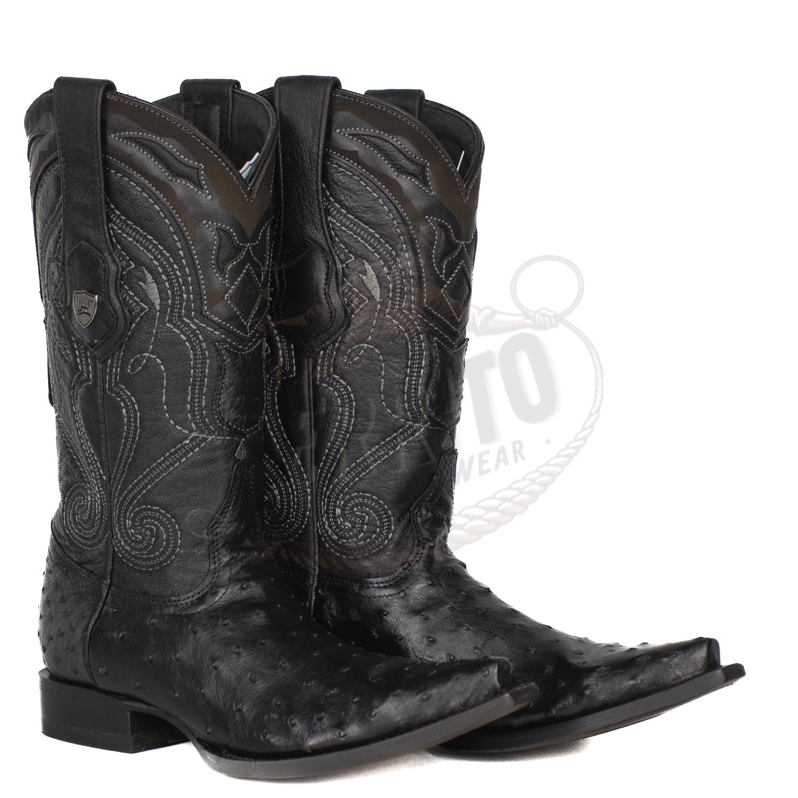 Wild West MN Ostrich Snip Toe Black 940305 Boot