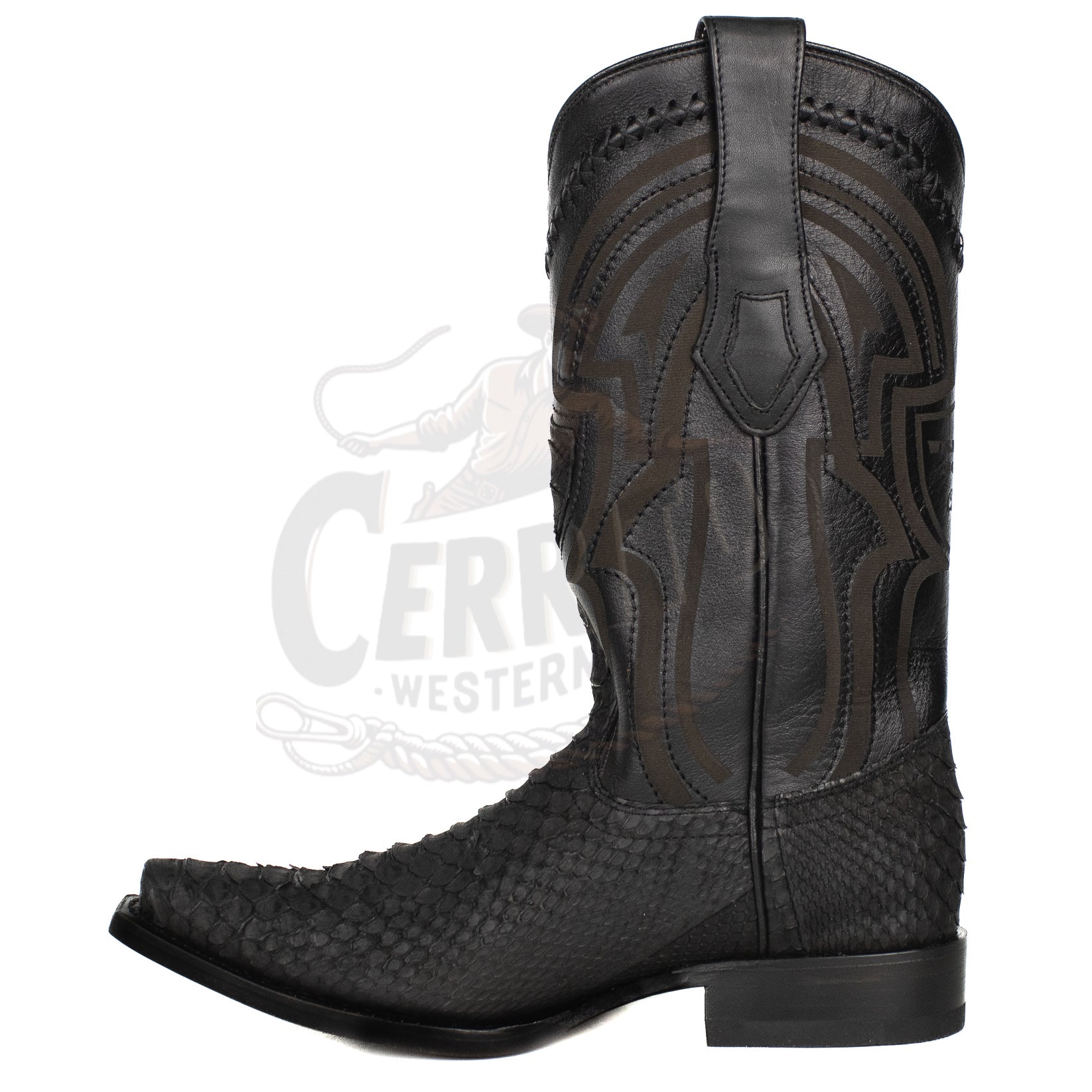 Wild West MN Python Snip Toe Boot 94LIN5705 Nobuck Black