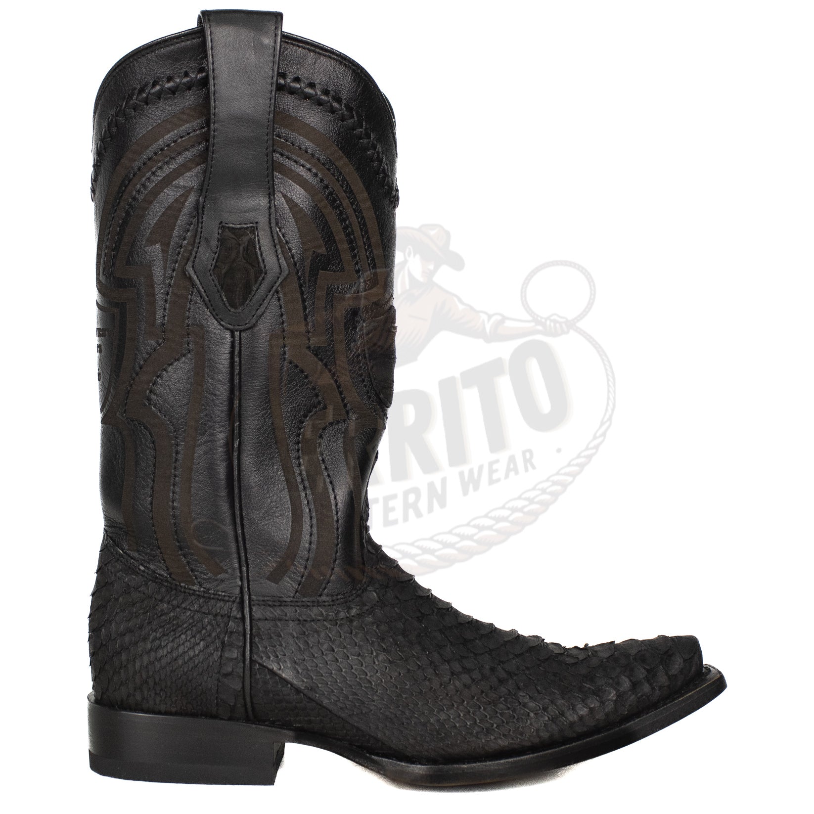 Wild West MN Python Snip Toe Boot 94LIN5705 Nobuck Black