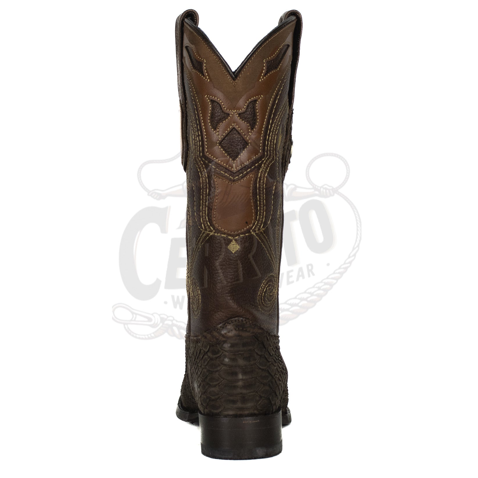 Wild West Men Nobuck Brown 94N5707 Python Snip Toe Boot