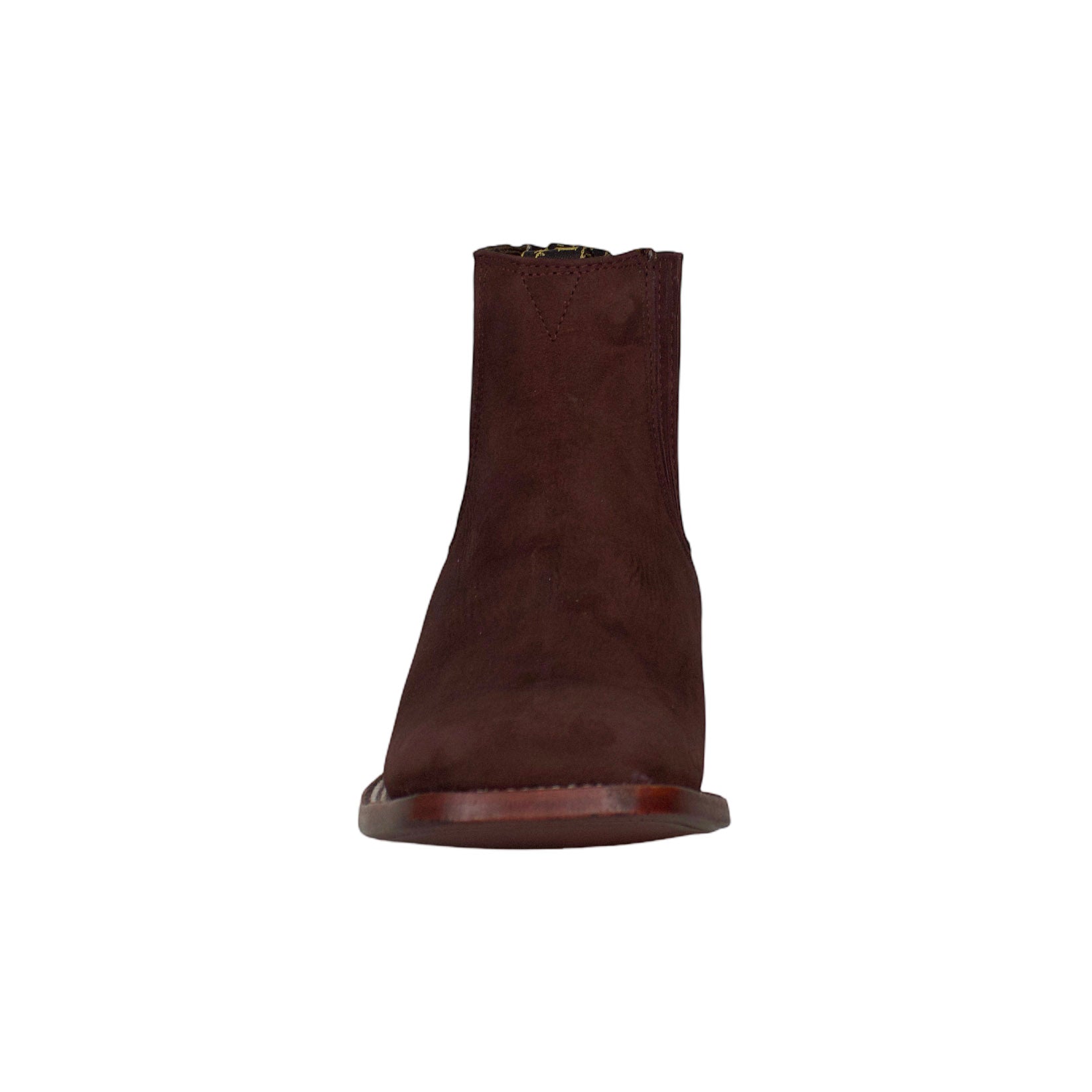 Los Altos Nobuck Burgundy 82B6306 Square Toe Ankle Boot