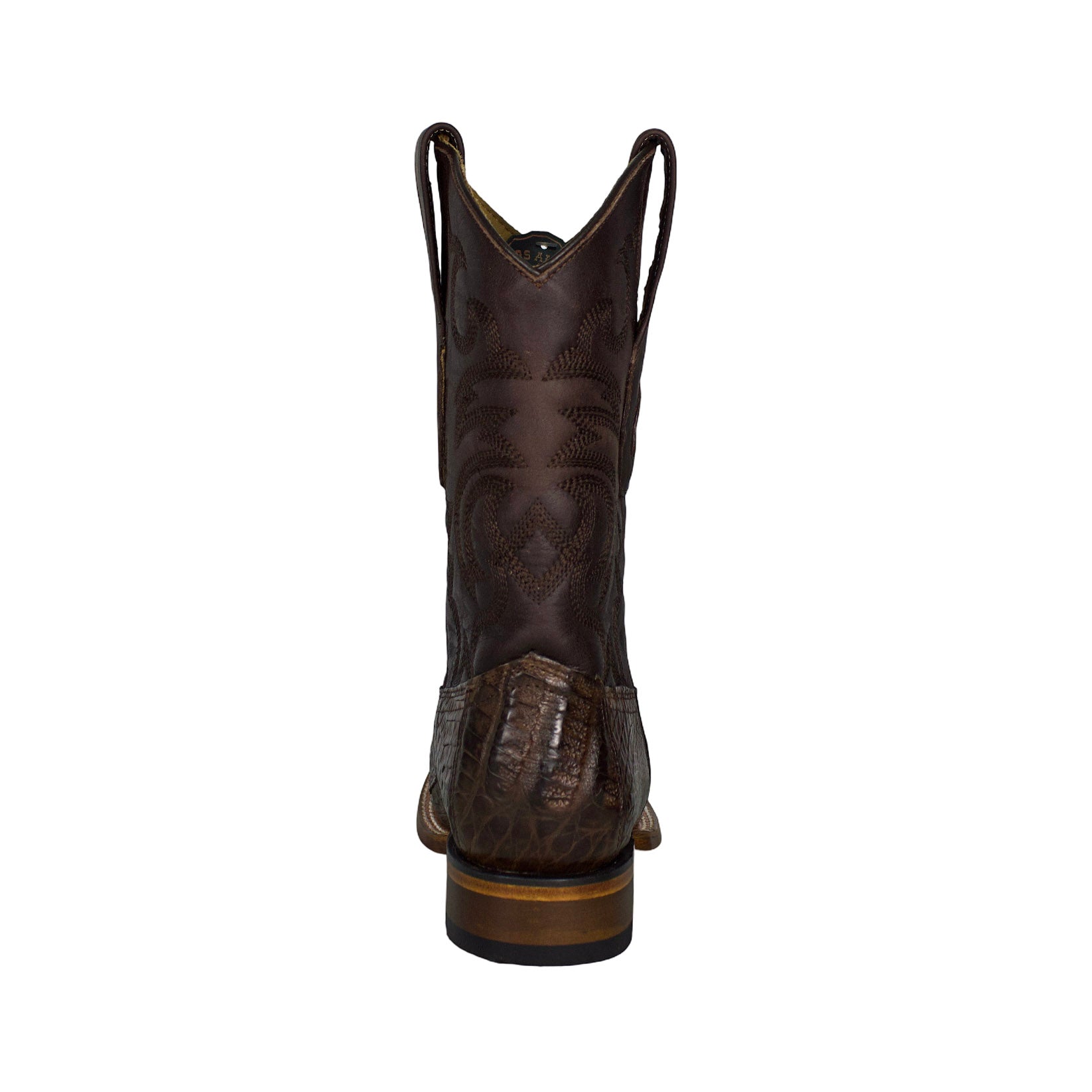 Los Altos Men Caiman Tail Brown 8220107 Square Toe Boot
