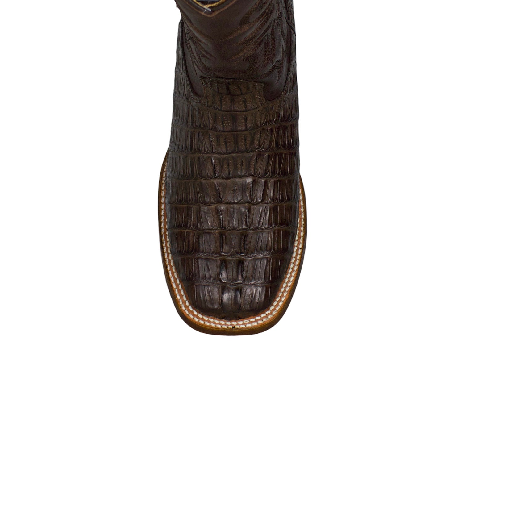 Los Altos Men Caiman Tail Brown 8220107 Square Toe Boot