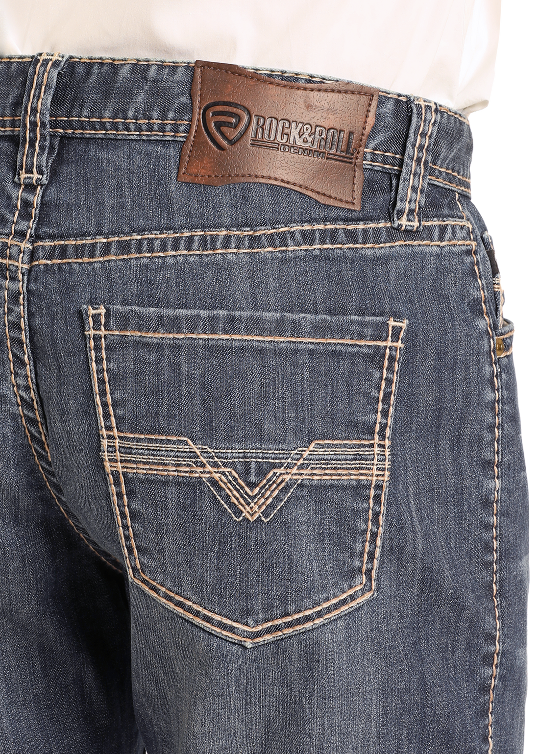 Rock & Roll Men Double Barrel Stackable Bootcut Jeans BMTBD04809