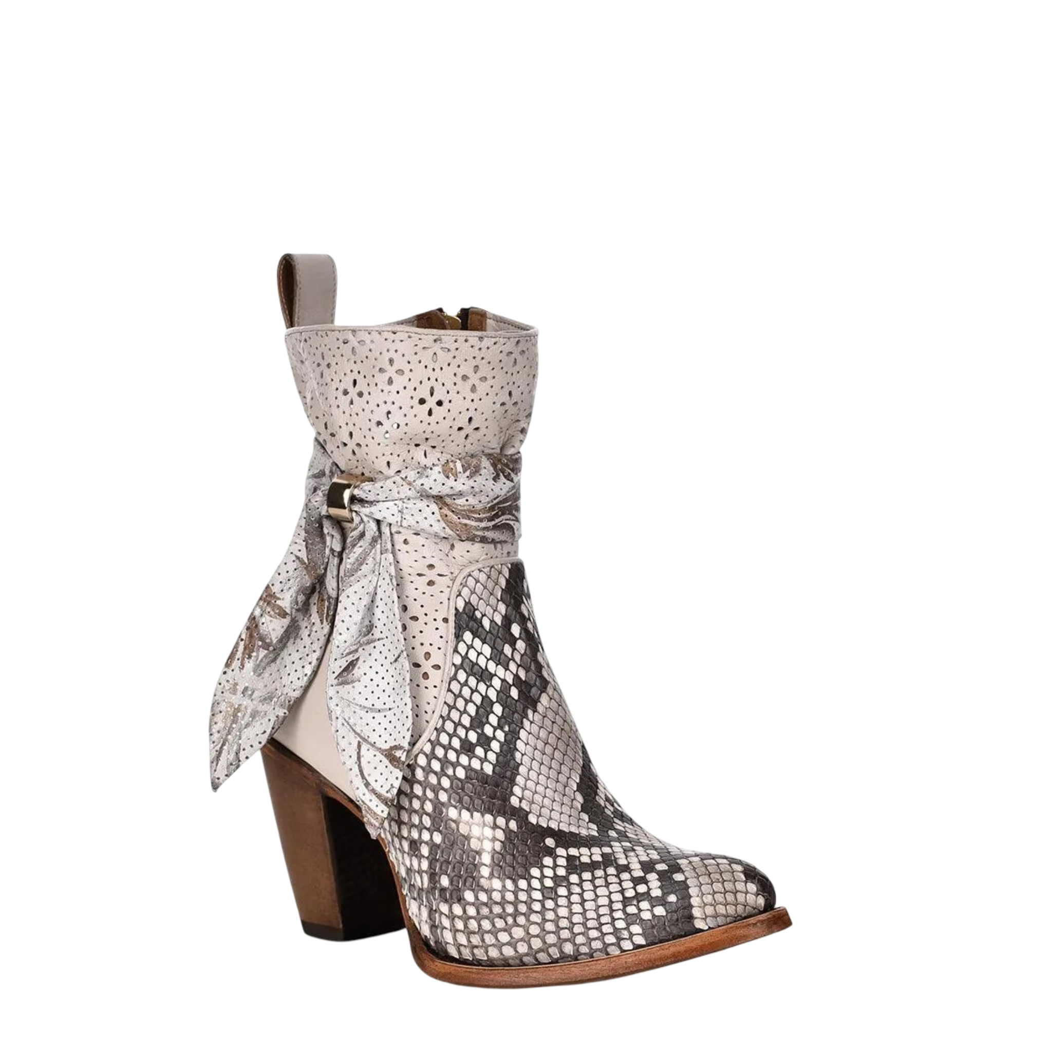 Cuadra Women Python Short Boot 3F50PH Plunge Natural