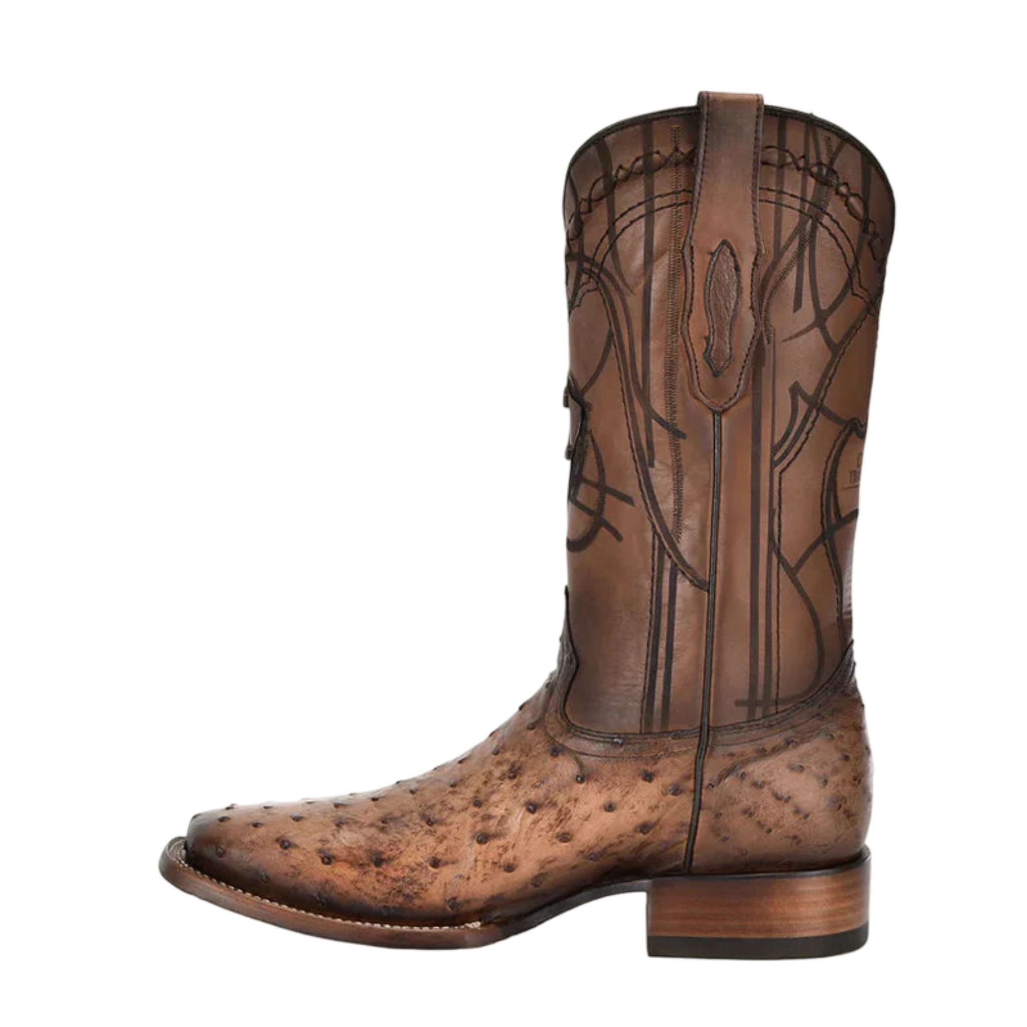 Cuadra MN Ostrich Square Toe Boot 3Z2LA1 Brown
