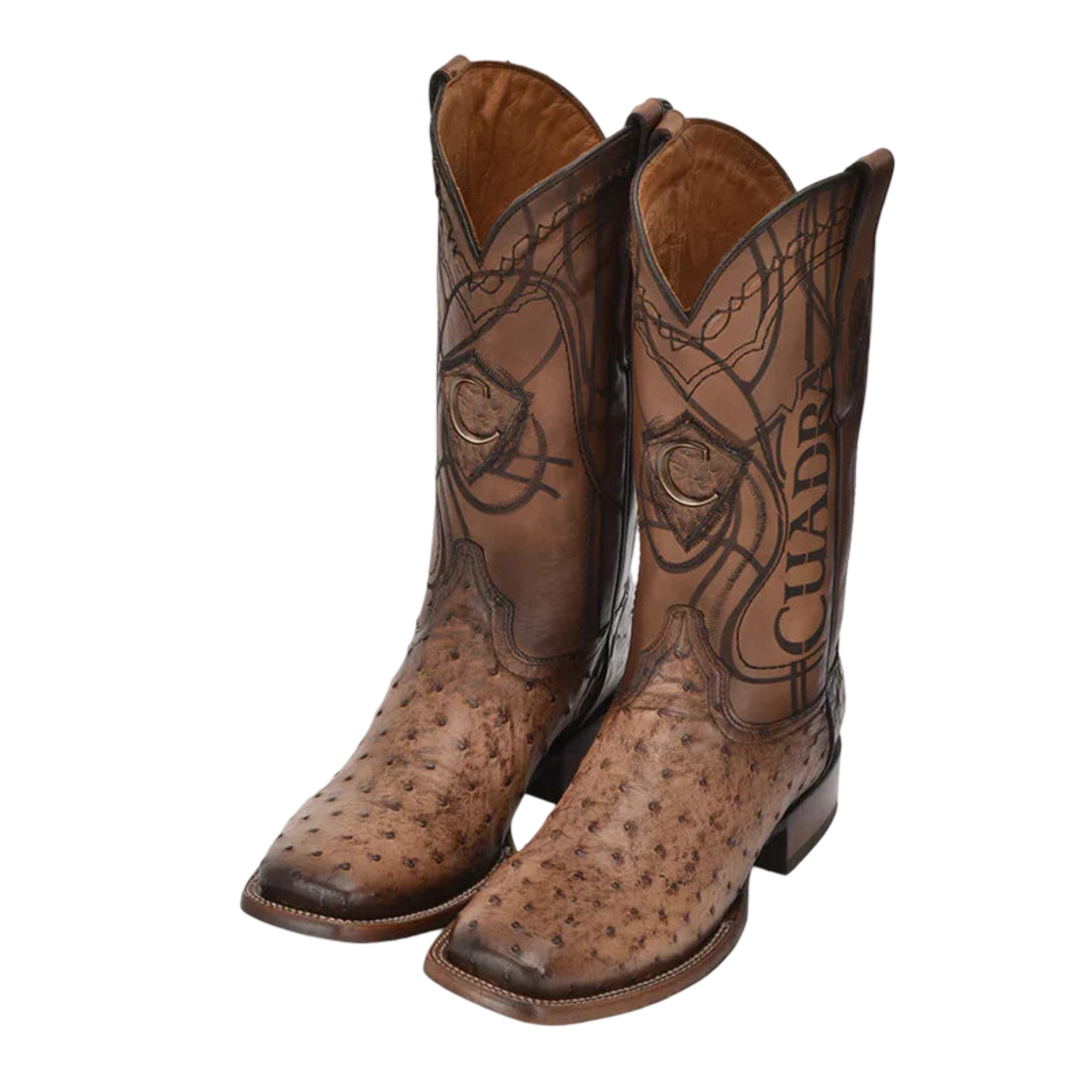 Cuadra MN Ostrich Square Toe Boot 3Z2LA1 Brown