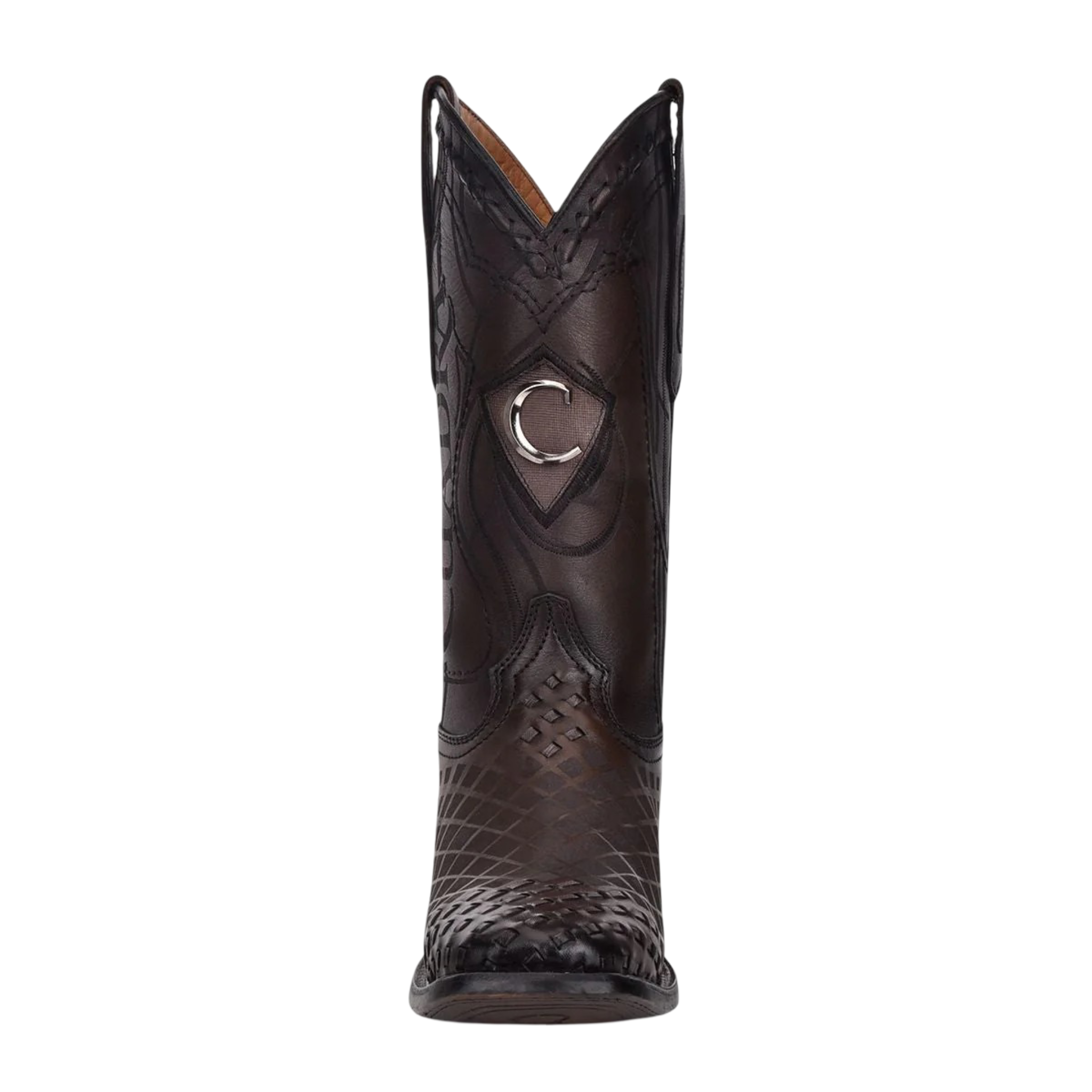 Cuadra Men Engraved Cowhide Boot 3Z02RS Black