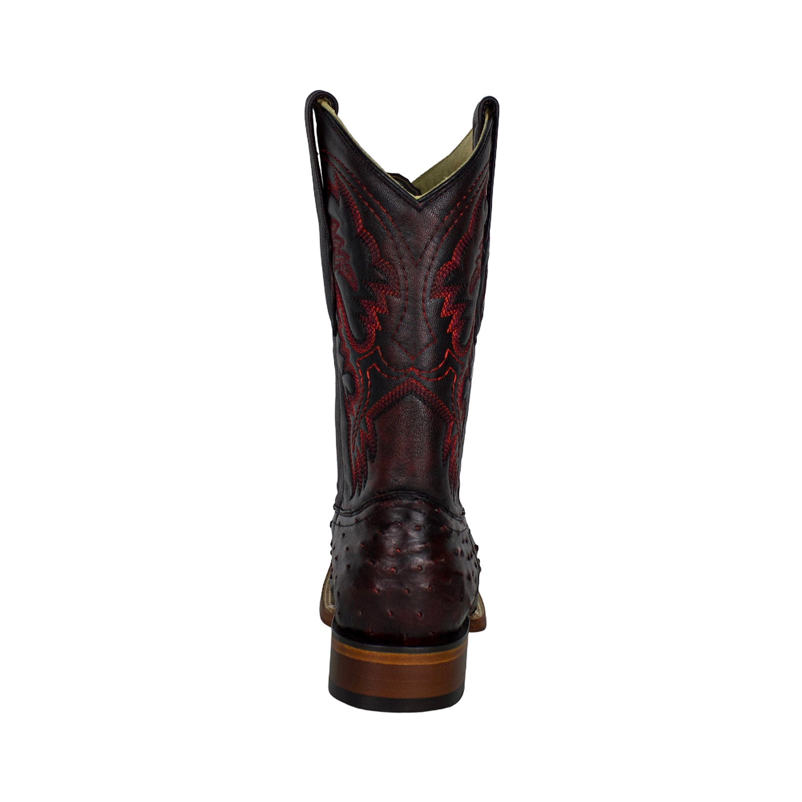 Los Altos Men Black Cherry Ostrich Square Toe 8220318 Boots