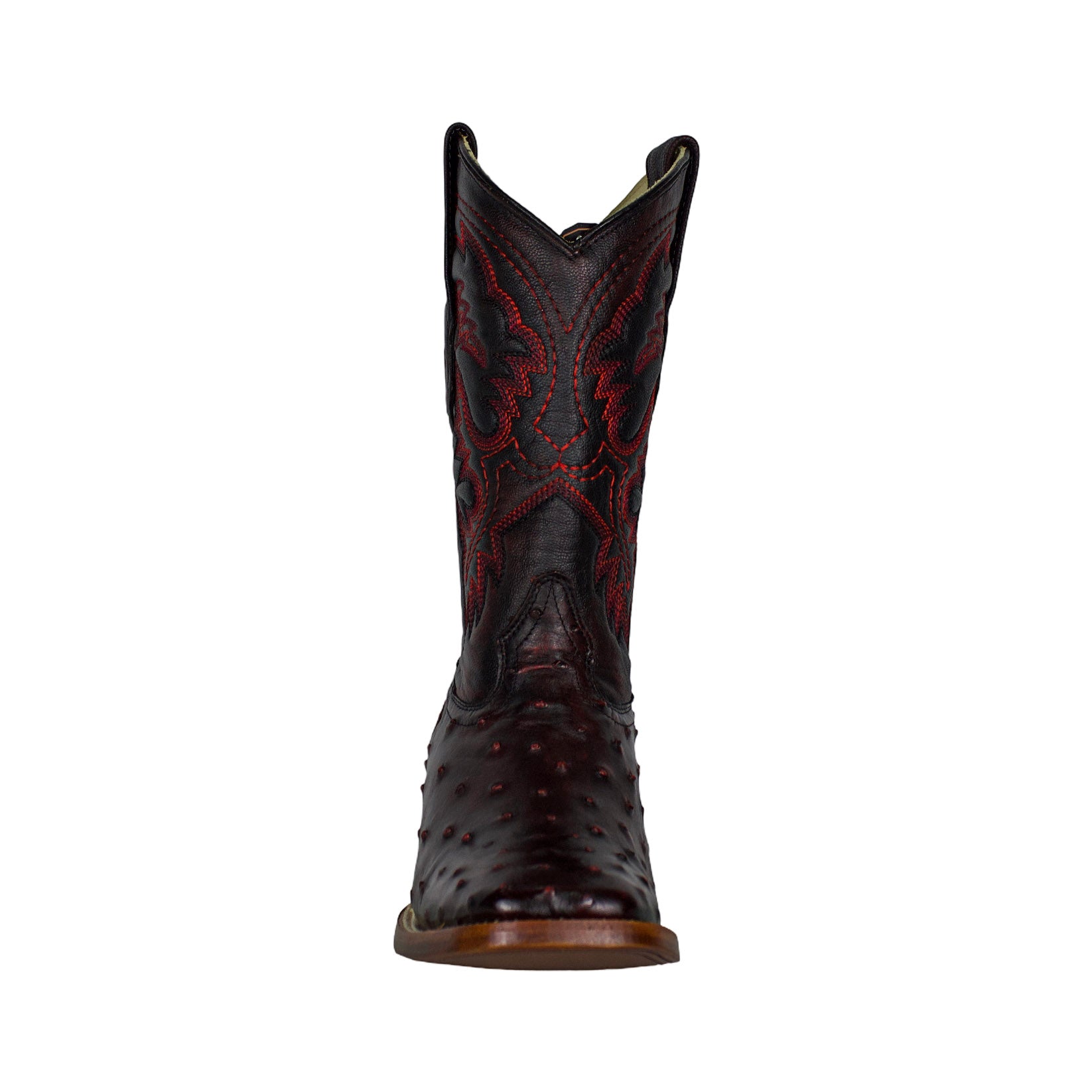 Los Altos Men Black Cherry Ostrich Square Toe 8220318 Boots
