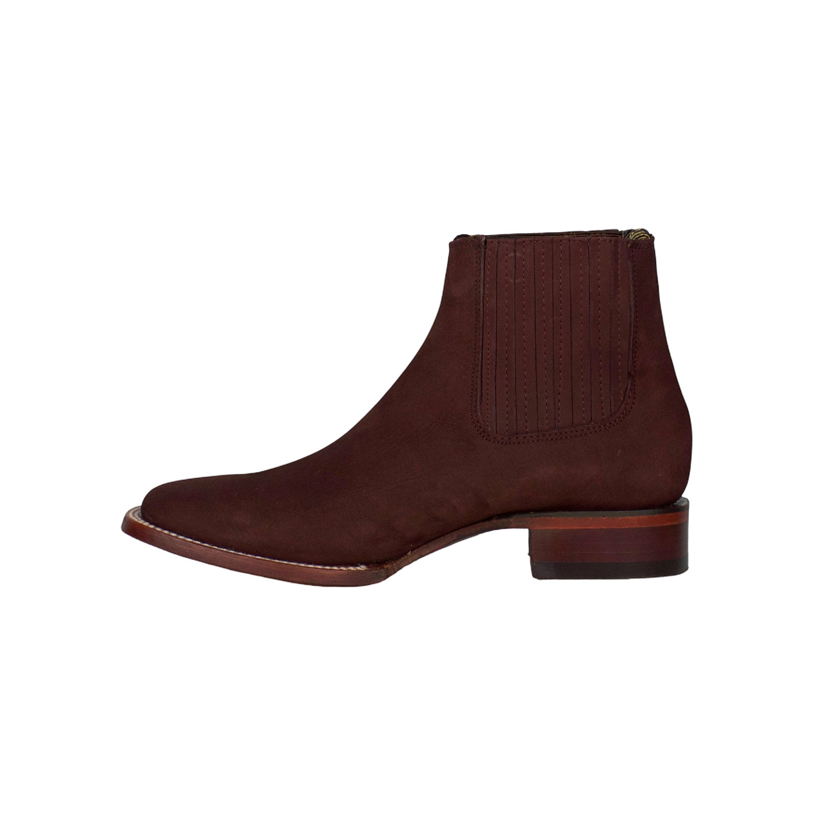 Los Altos Nobuck Burgundy 82B6306 Square Toe Ankle Boot