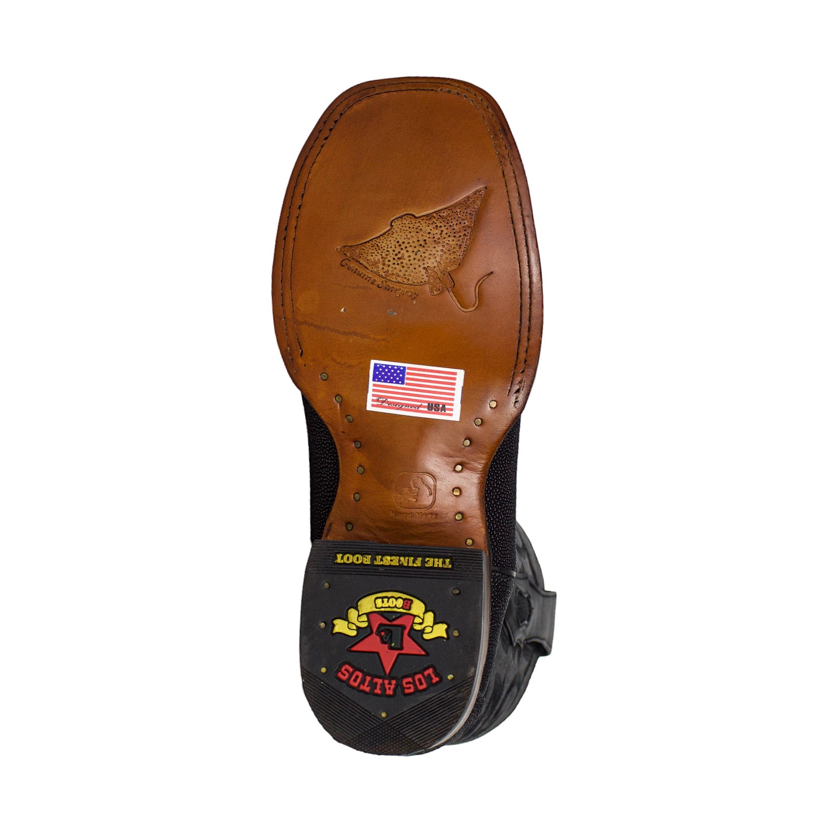 Los Altos Men Stingray Rowstone Black 8221105 Square Toe Boot