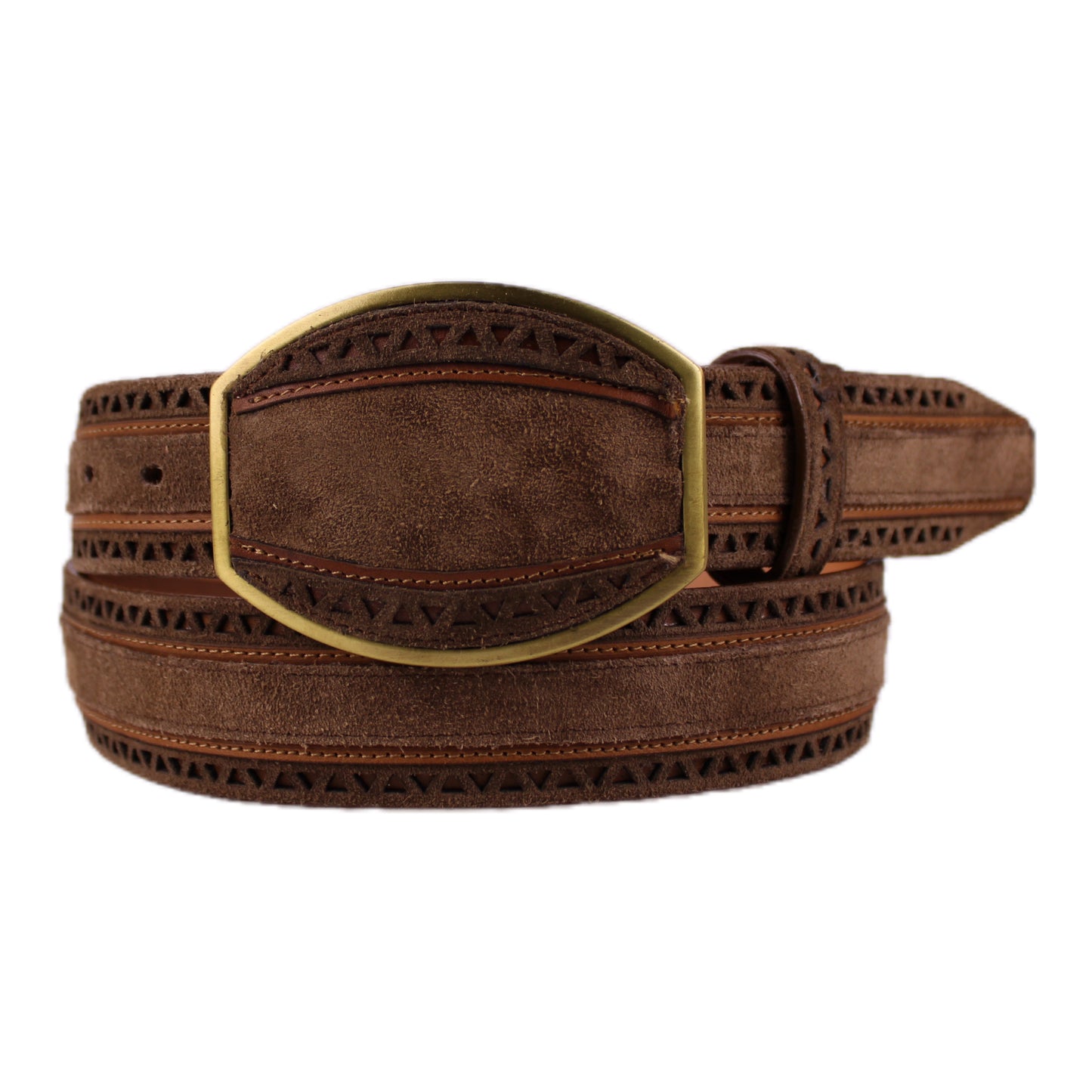 Los Altos L. Brown Suede Leather Belt