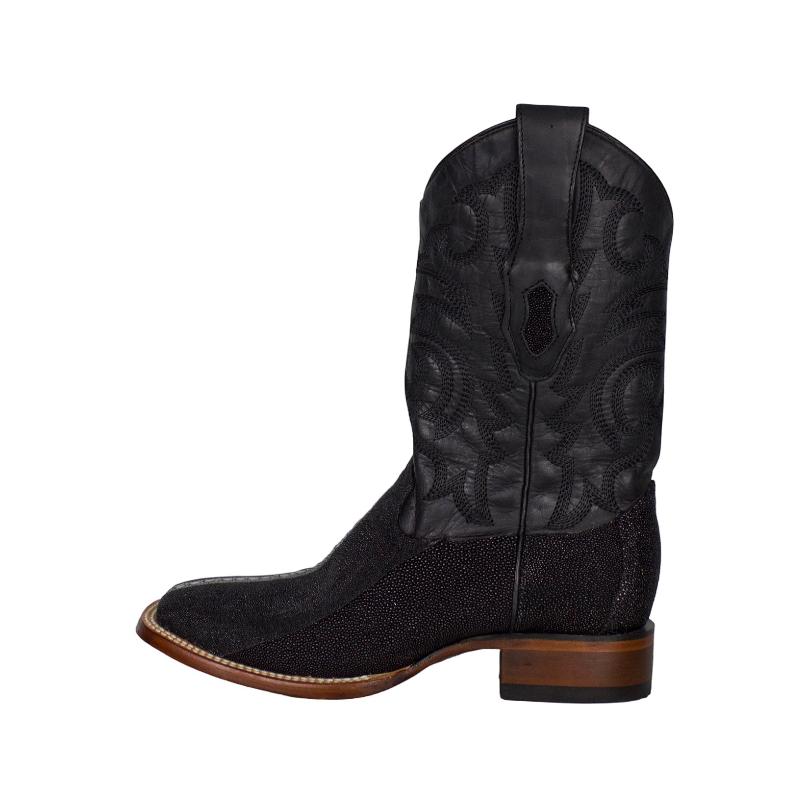 Los Altos Men Stingray Rowstone Black 8221105 Square Toe Boot