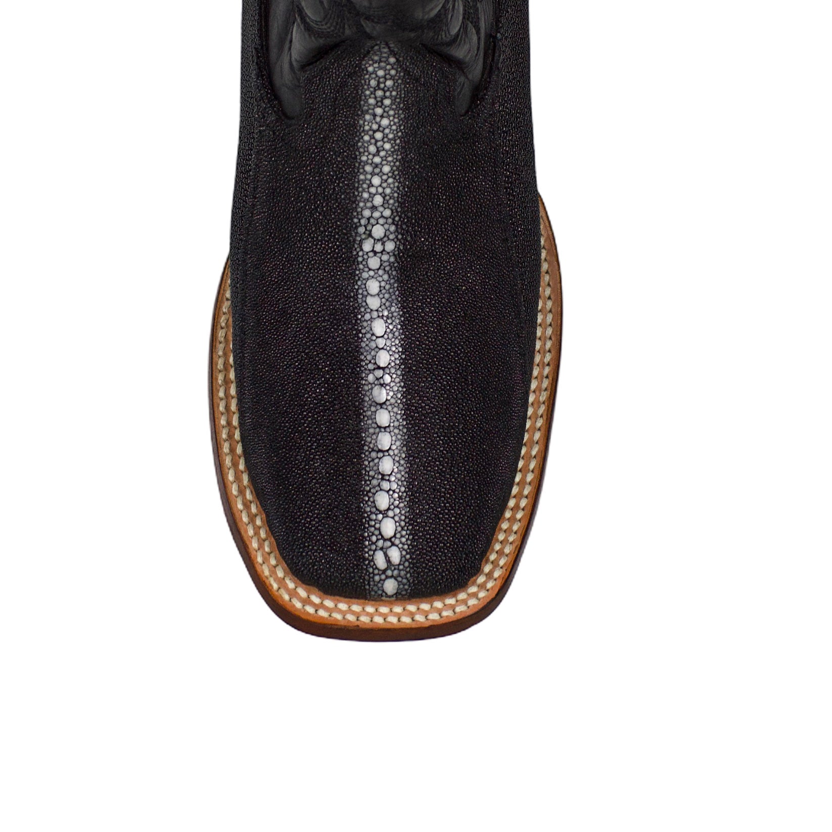 Los Altos Men Stingray Rowstone Black 8221105 Square Toe Boot