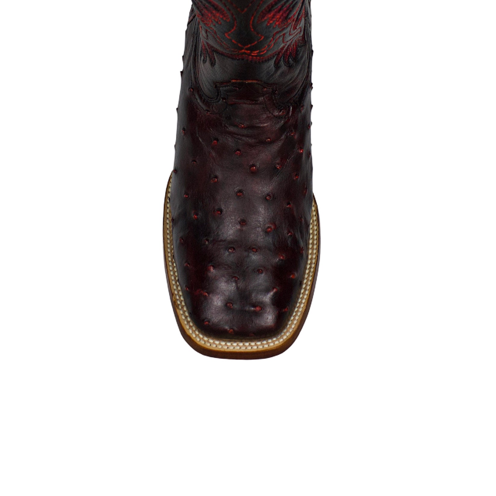 Los Altos Men Black Cherry Ostrich Square Toe 8220318 Boots