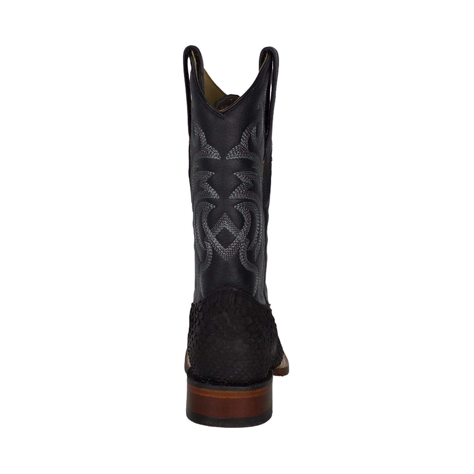 Los Altos Men Python Nobuck Black 822N5705 Square Toe Boot