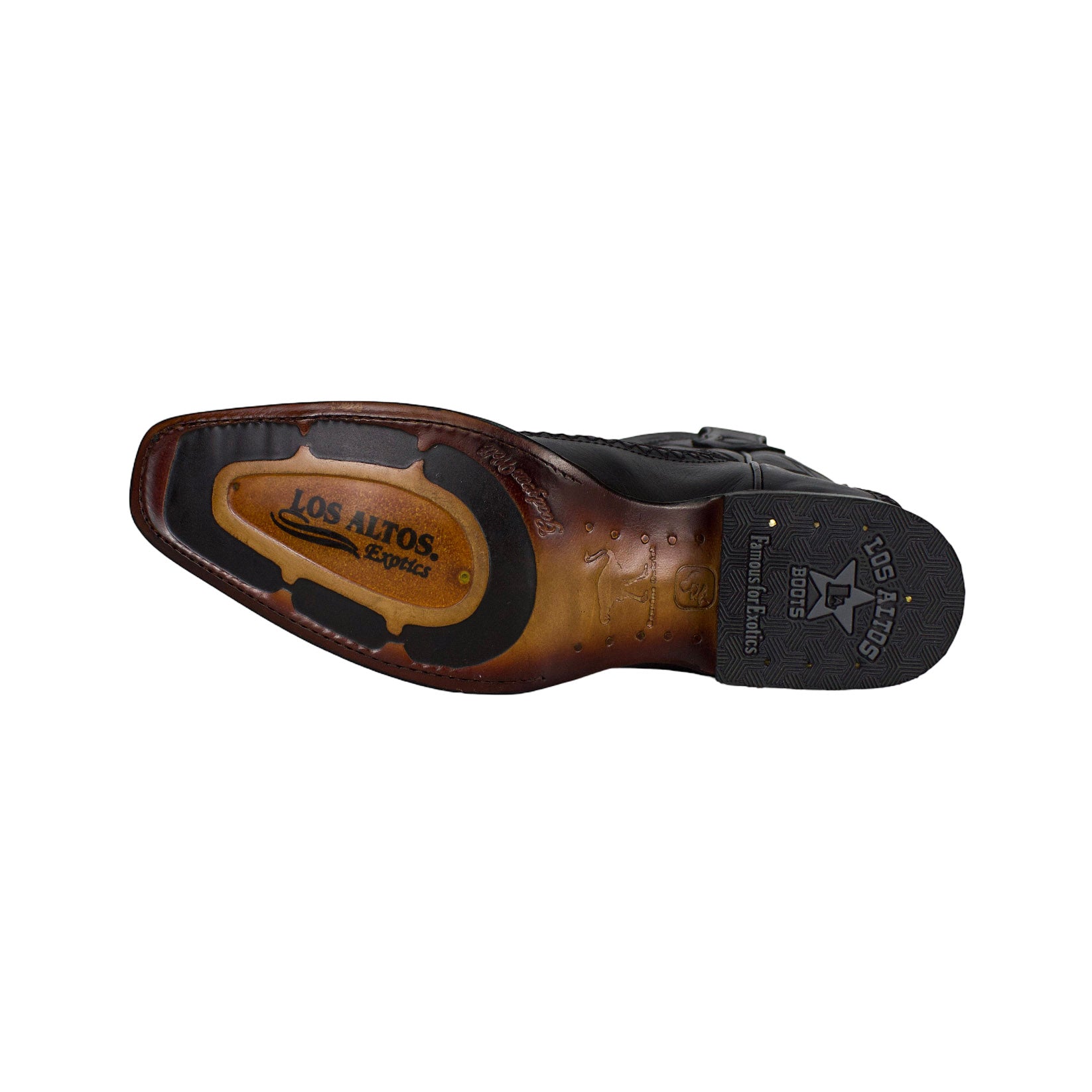 Los Altos Men Ostrich Black Cherry Narrow European Square Toe 77LFI0318 Boot