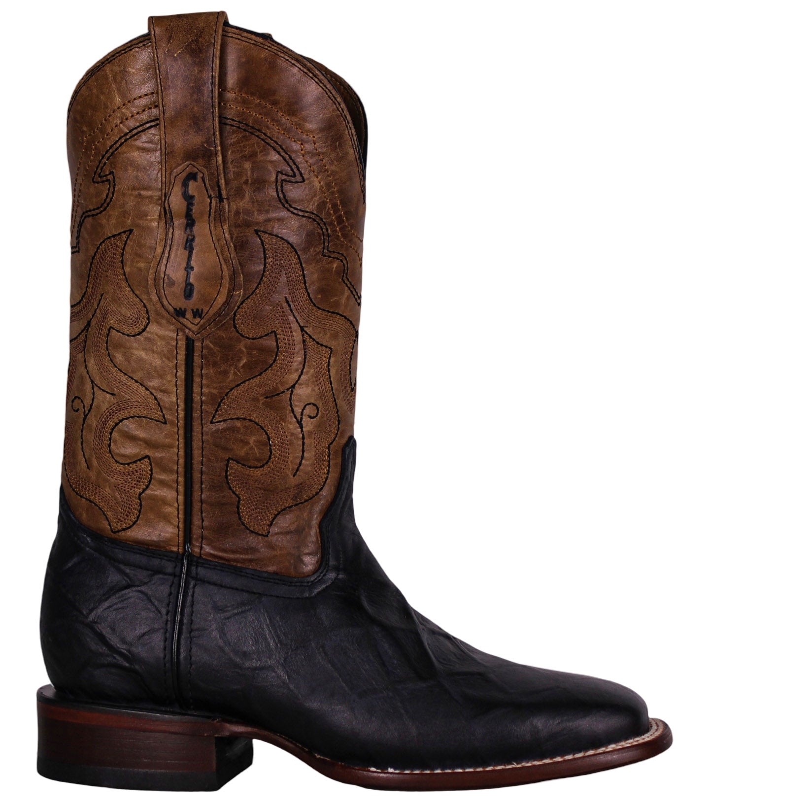 Cerrito MN Azabache Pirarucu Imitation Square Toe Boot ISB029 Black