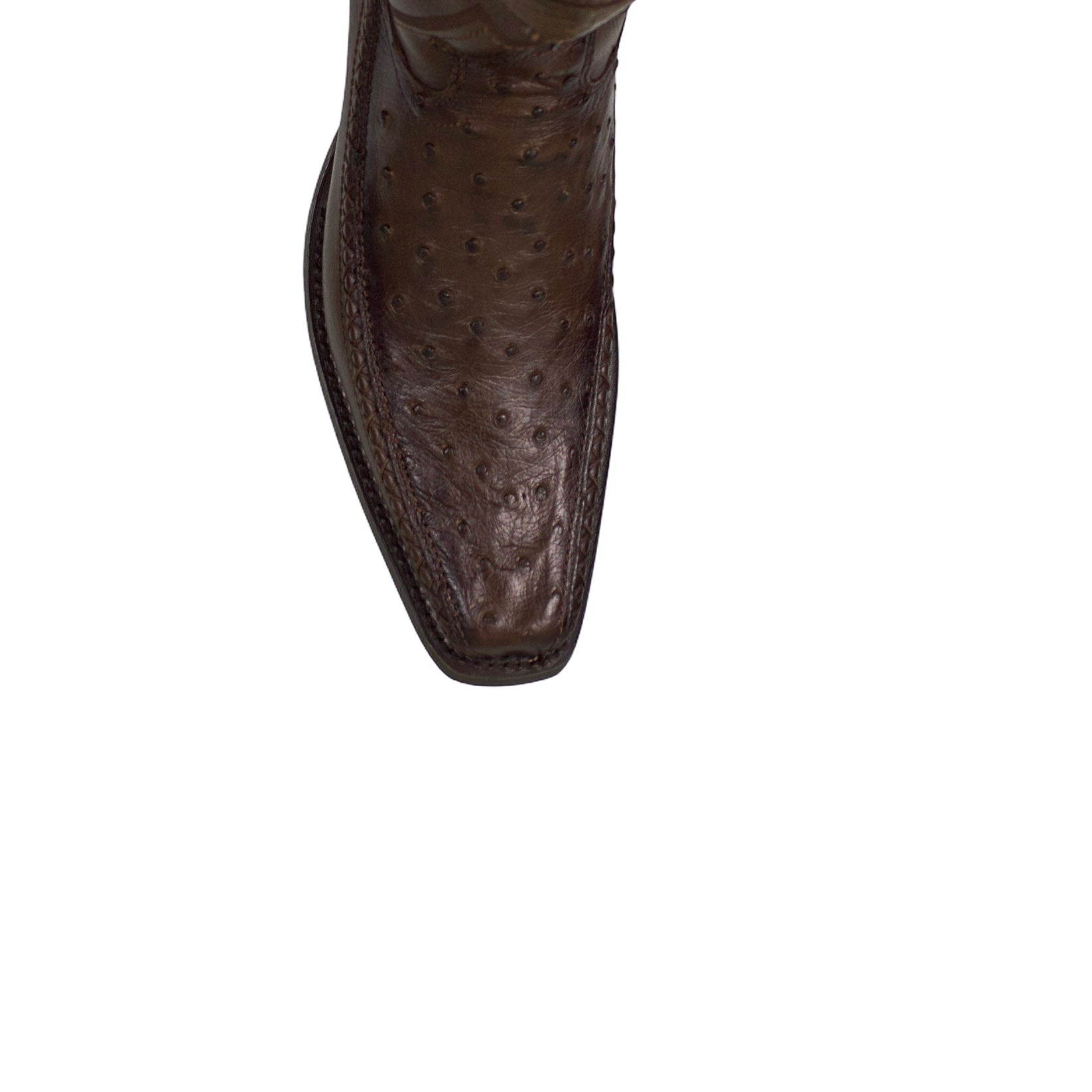 Los Altos Men Ostrich Brown Narrow European Square Toe 77LFI0316 Boot