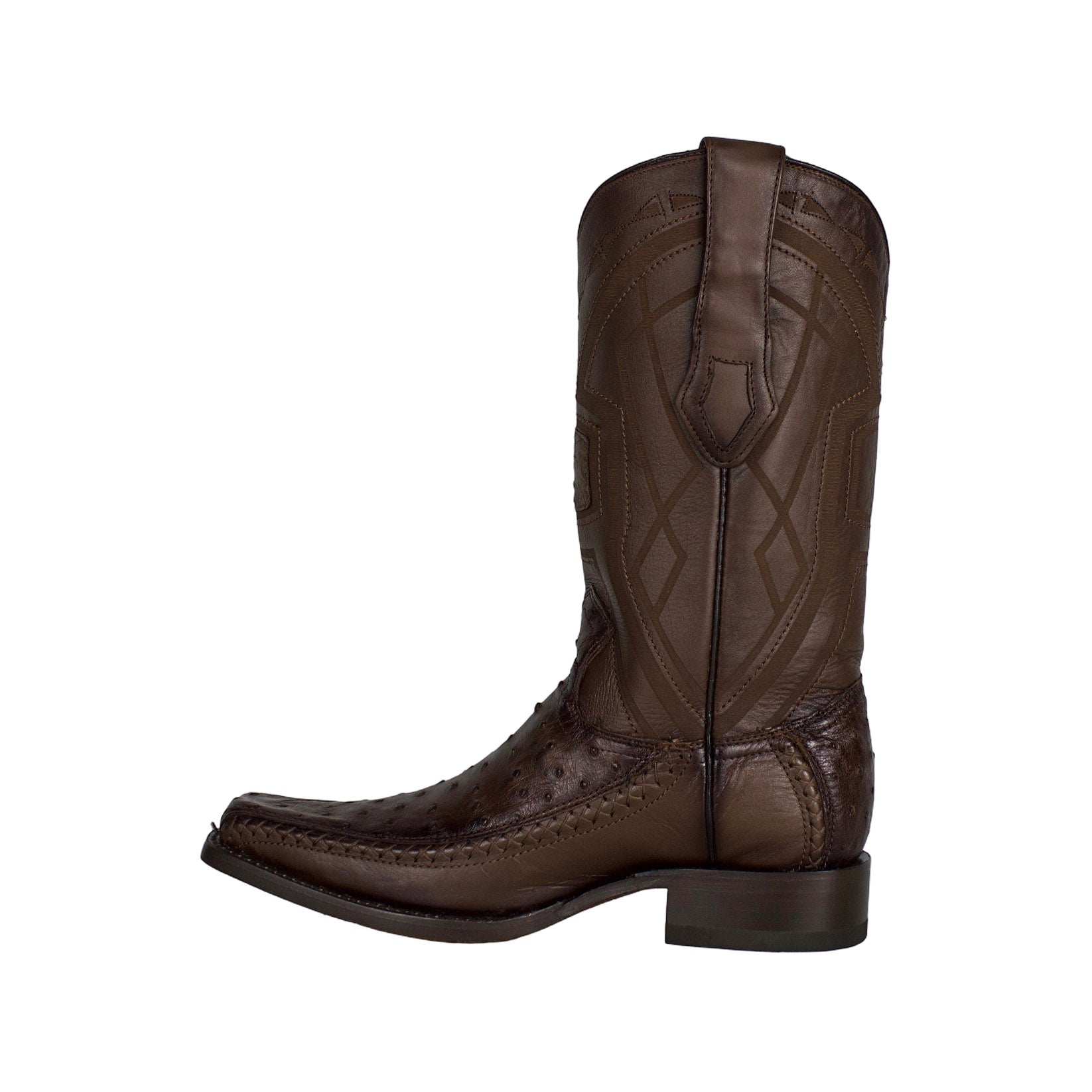 Los Altos Men Ostrich Brown Narrow European Square Toe 77LFI0316 Boot