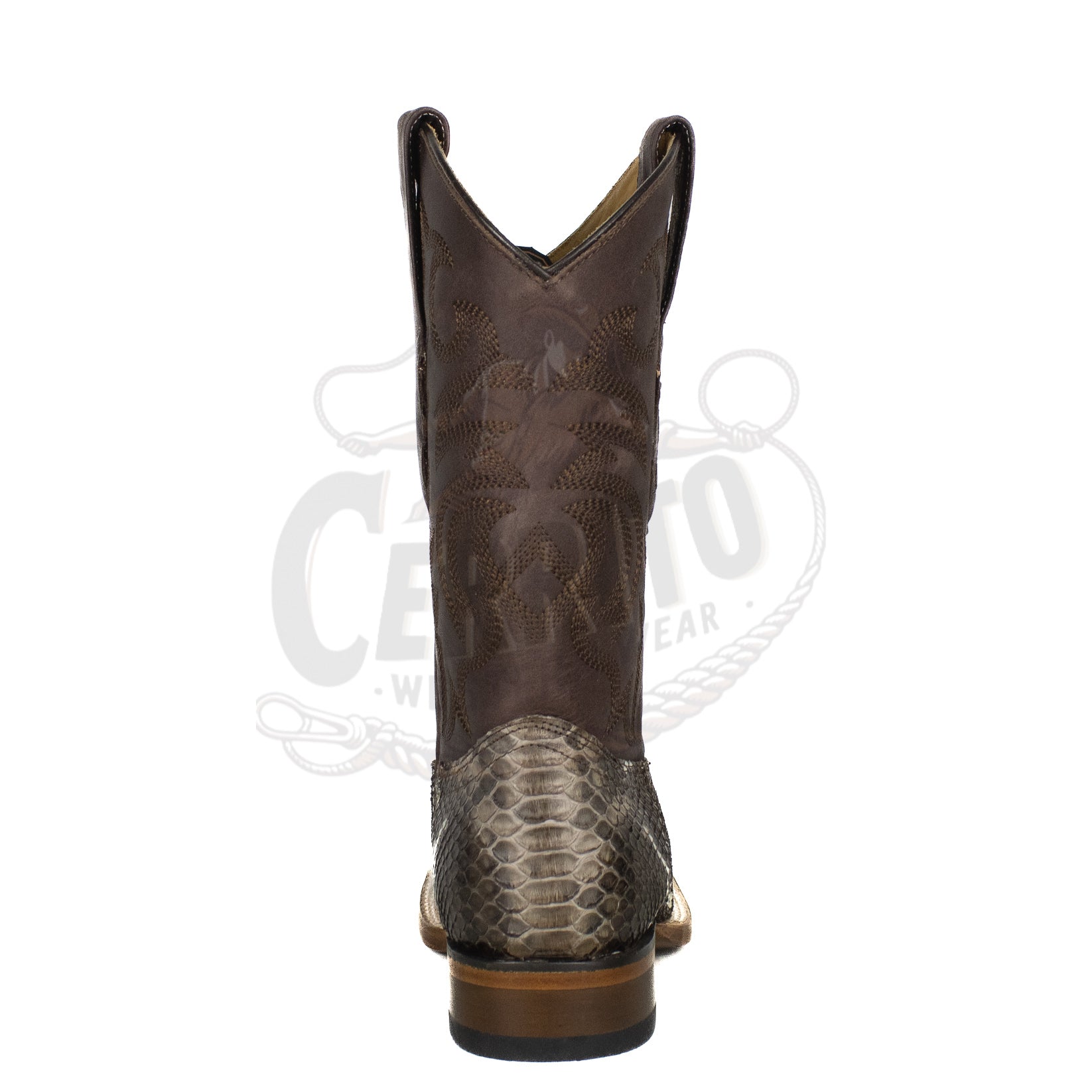 Los Altos Men Python Rustic Brown 8225785 Square Toe Boot
