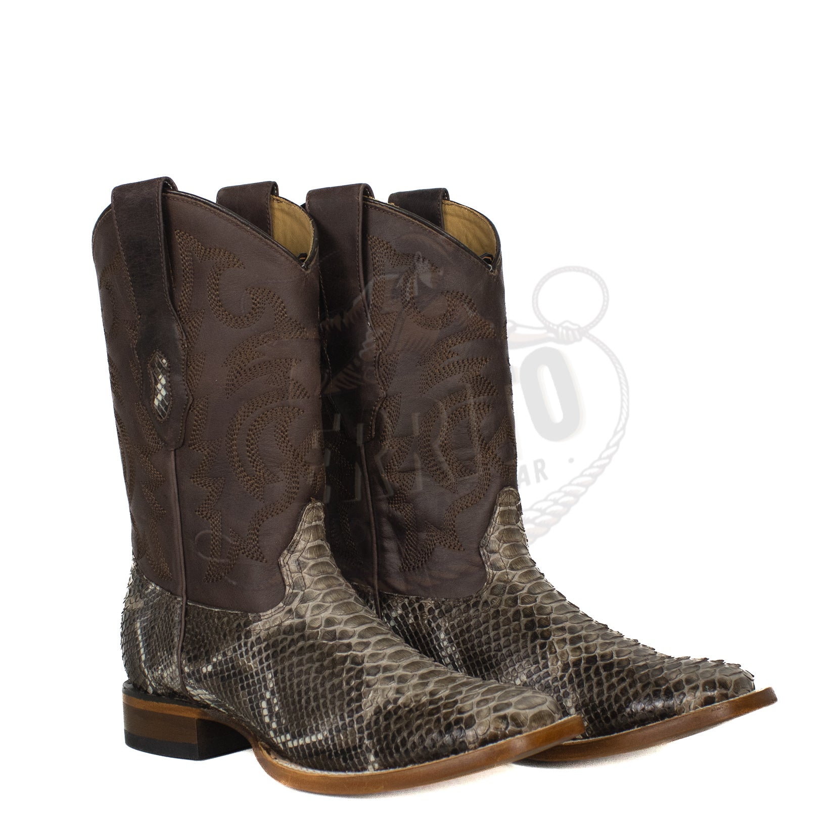 Los Altos Men Python Rustic Brown 8225785 Square Toe Boot