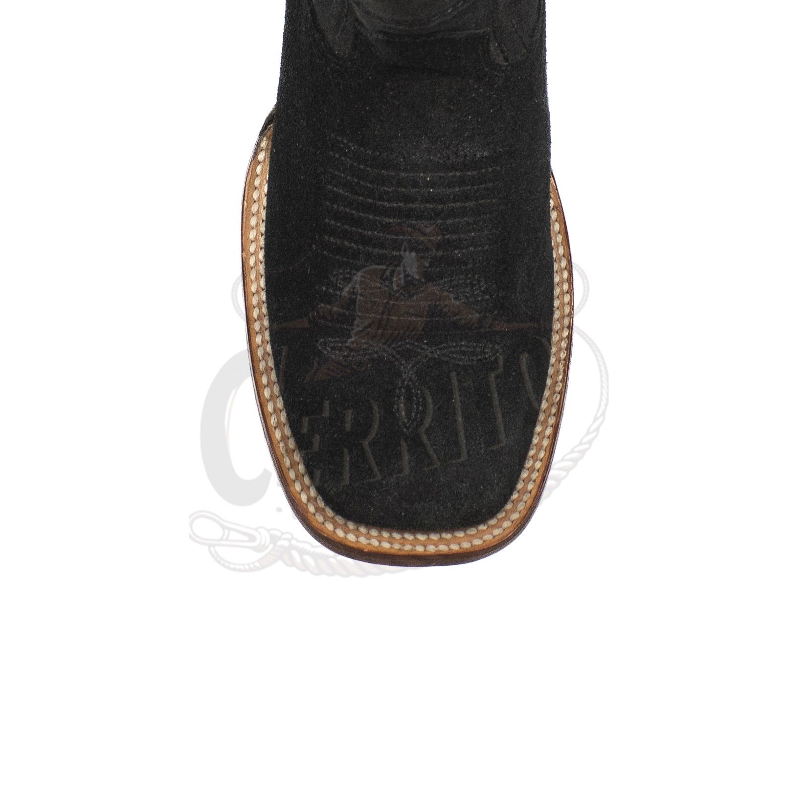 Los Altos Men Suede Black Square Toe Boot 8226605