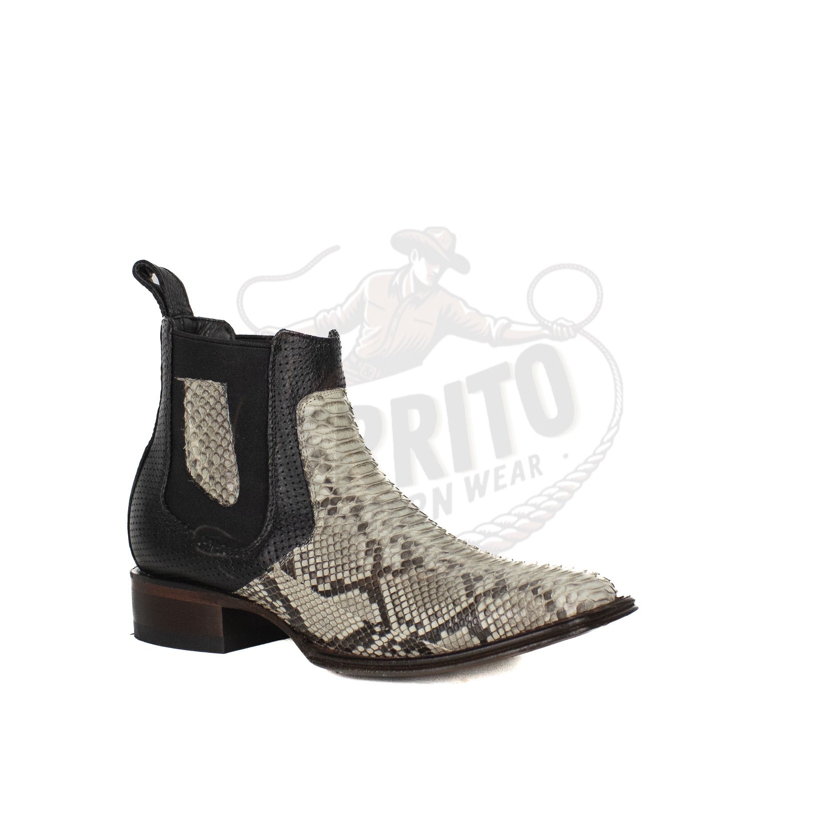 Los Altos Men Python Natural 82BV5749 Square Ankle Boot
