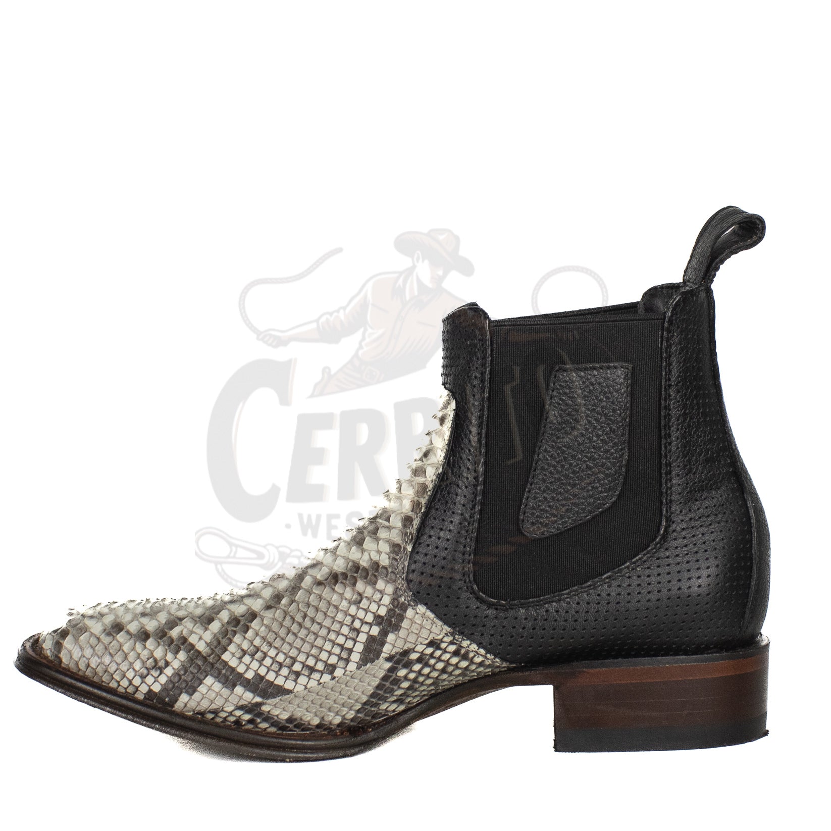 Los Altos Men Python Natural 82BV5749 Square Ankle Boot