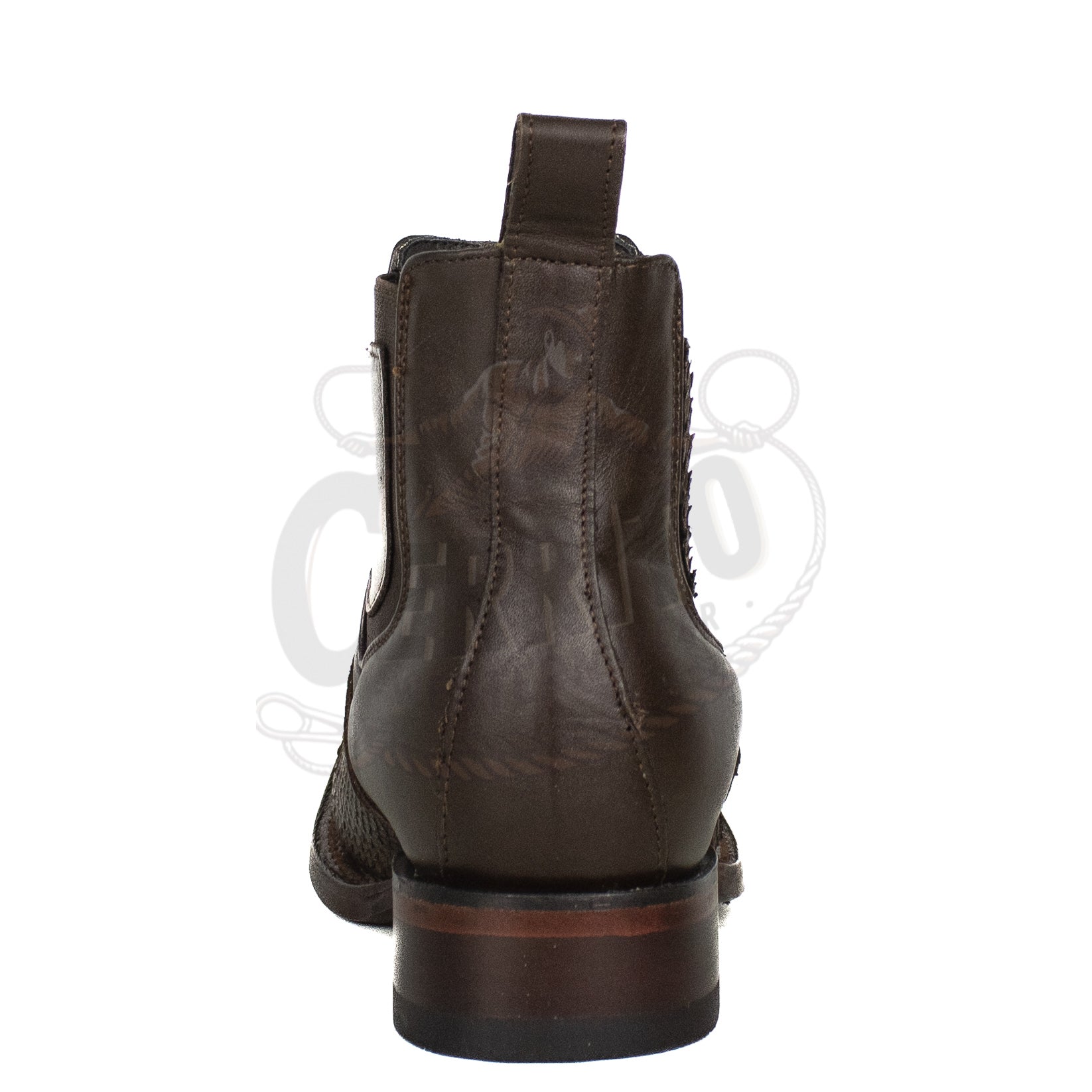 Los Altos Men Python Nobuck Brown 82BVN5707 Square Ankle Boot