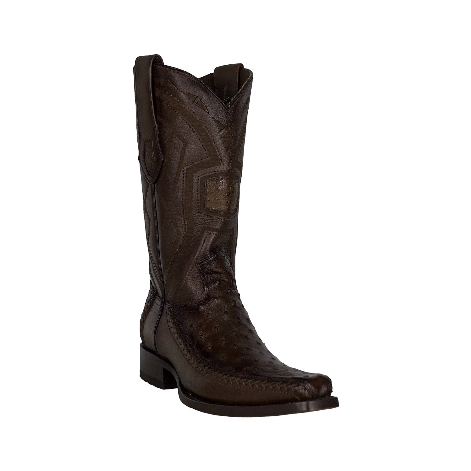 Los Altos Men Ostrich Brown Narrow European Square Toe 77LFI0316 Boot