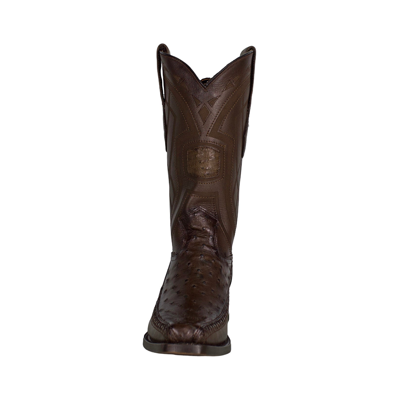 Los Altos Men Ostrich Brown Narrow European Square Toe 77LFI0316 Boot