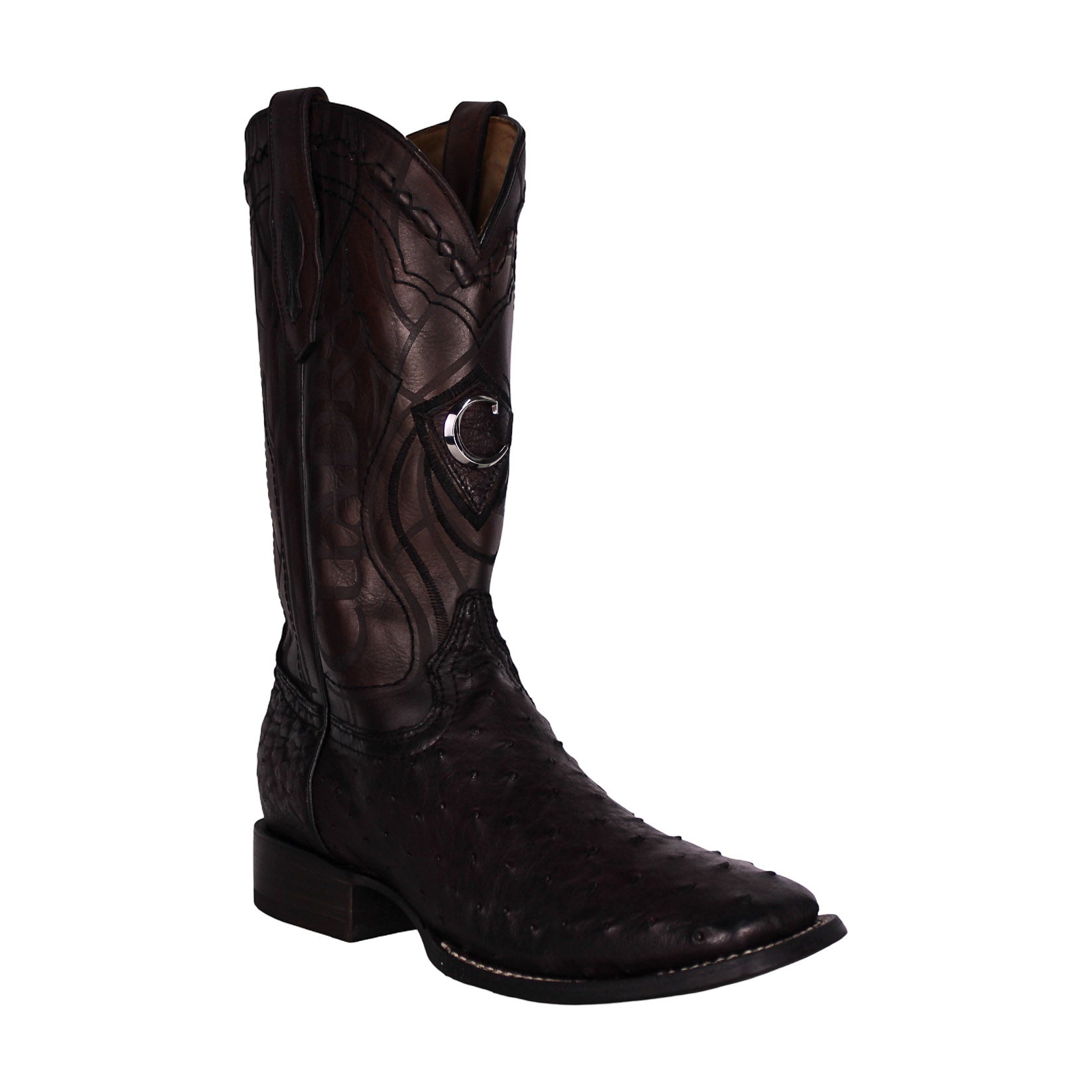 Cuadra MN Ostrich Square Toe Boot 3Z1OA1 Blackcherry